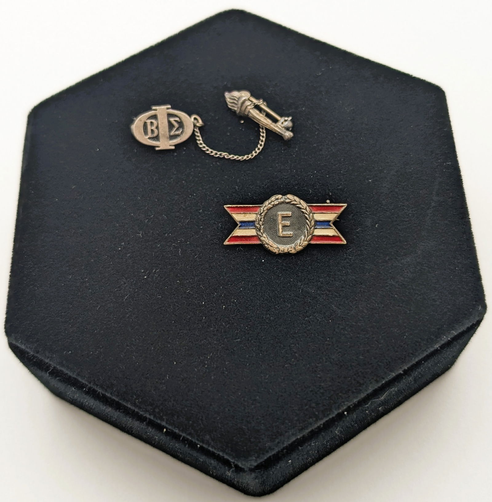 Lot of 2 Sterling Silver Men's Pins - Phi Beta Sigma Fraternity & Army-Navy "E" Award (1 of 7)