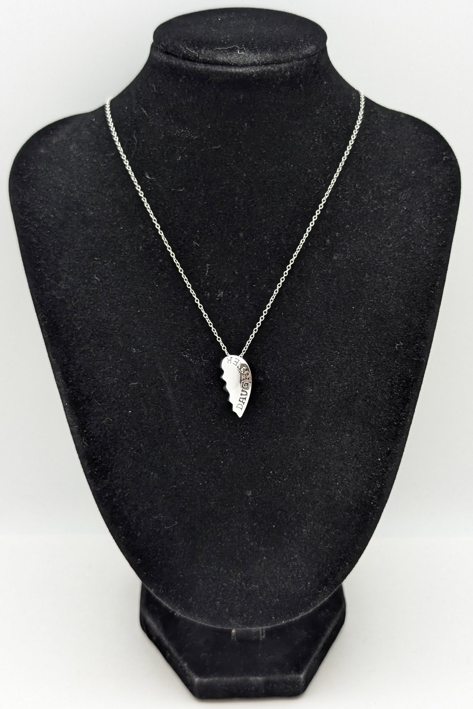 Sterling Silver Daughter Half Heart Ladies Necklace: Length: 16in