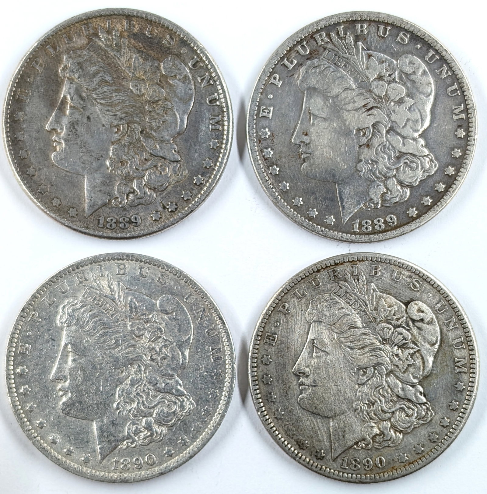 Lot of 4 Morgan Silver Dollars - 1889-1890 (1 of 2)