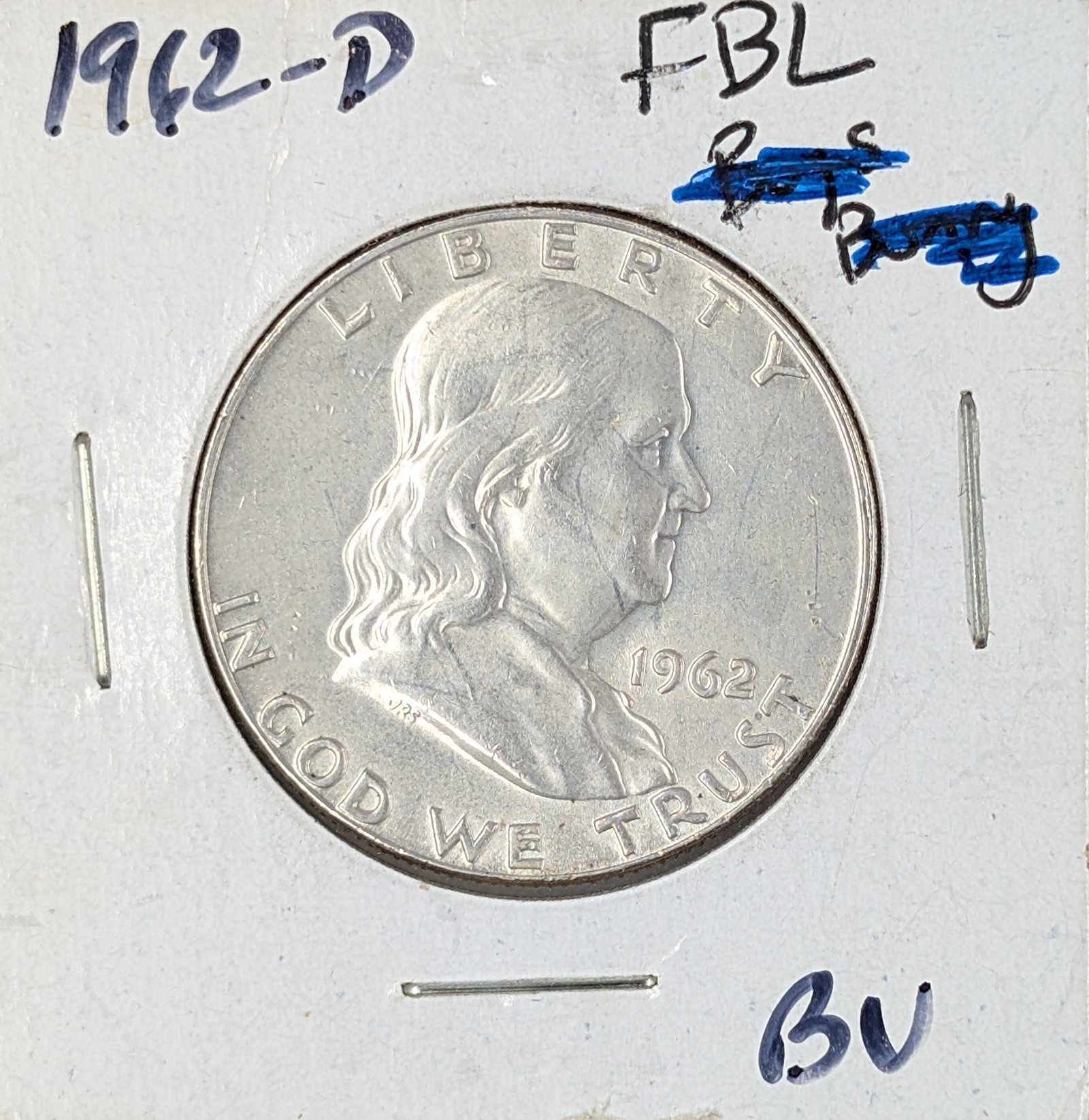 1962-D Silver Franklin Half Dollar - BU. FBL: Silver