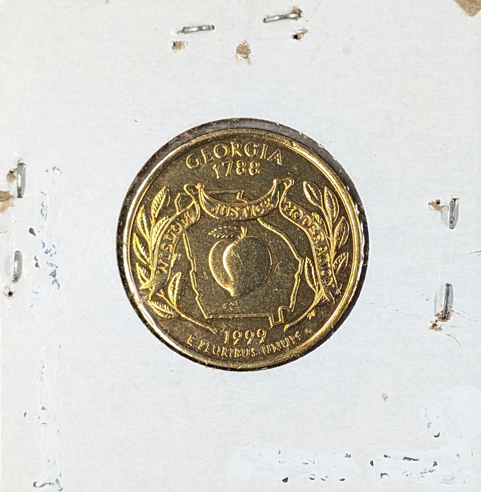 Gold plated 1999-P Georgia State Quarter - Uncirculated: Coin