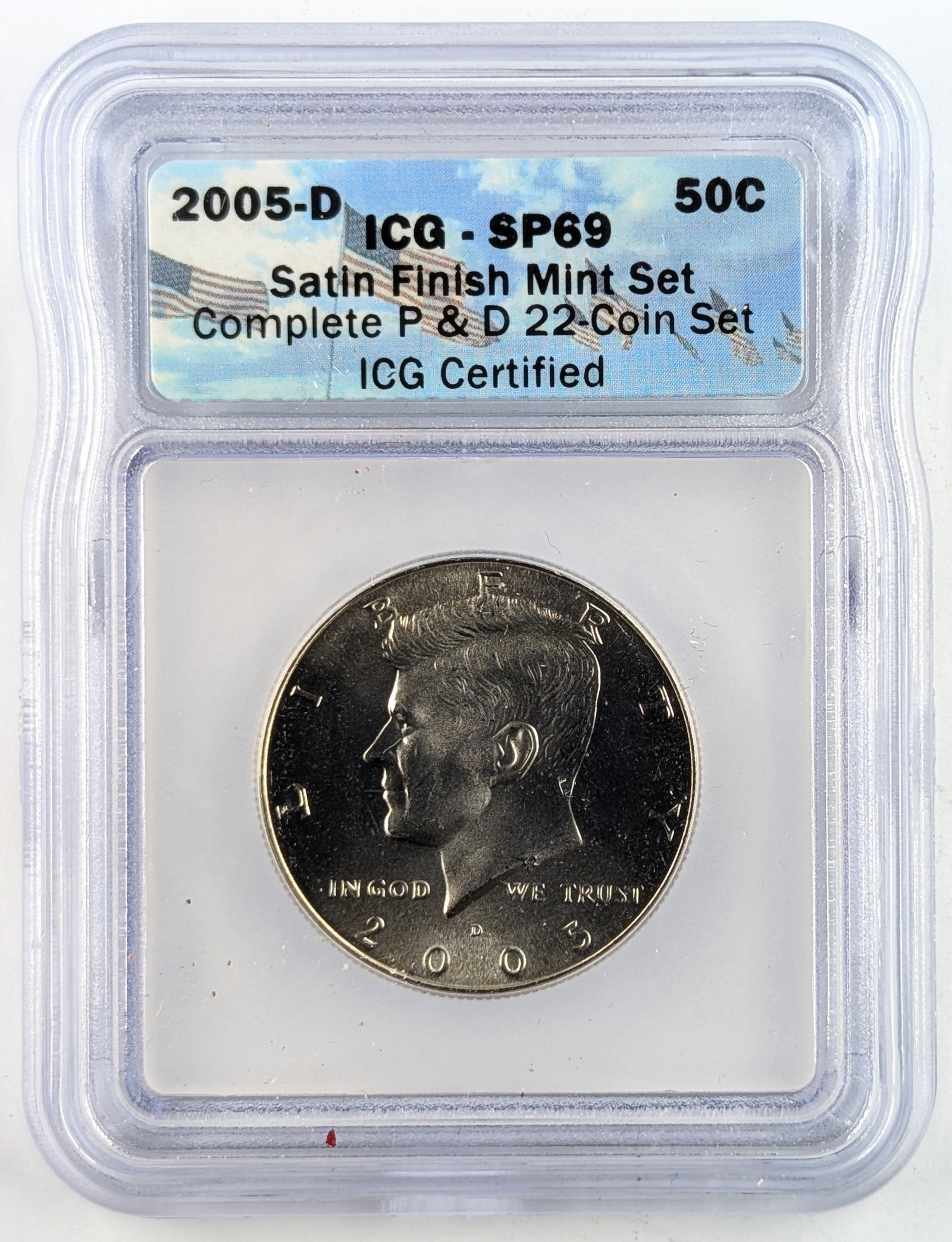 ICG 2005-D SP69 John F Kennedy Half Dollar-Satin Finish Mint: Coin