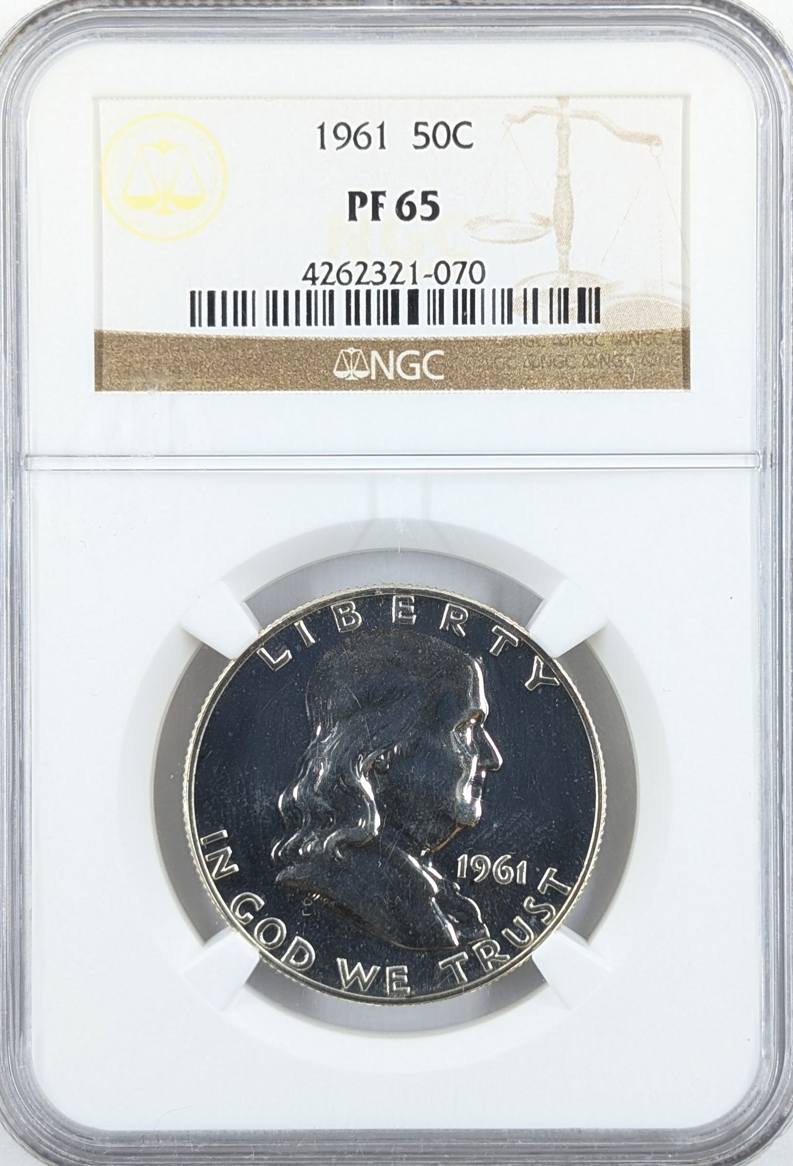 NGC 1961 PF65 Silver Franklin Half Dollar (1 of 2)
