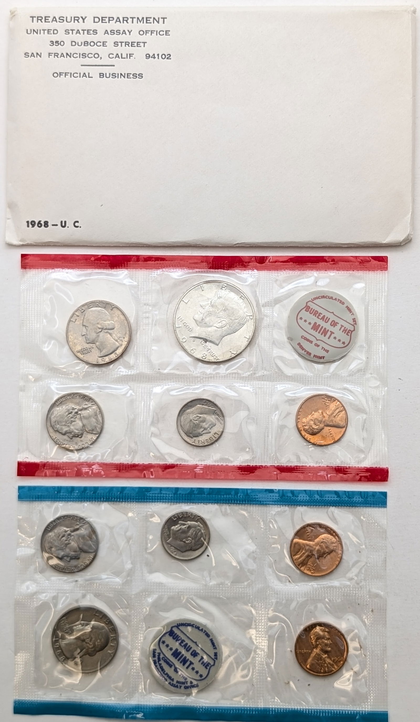 1968 US Mint Uncirculated Coin Set w/ Silver JFK (1 of 2)
