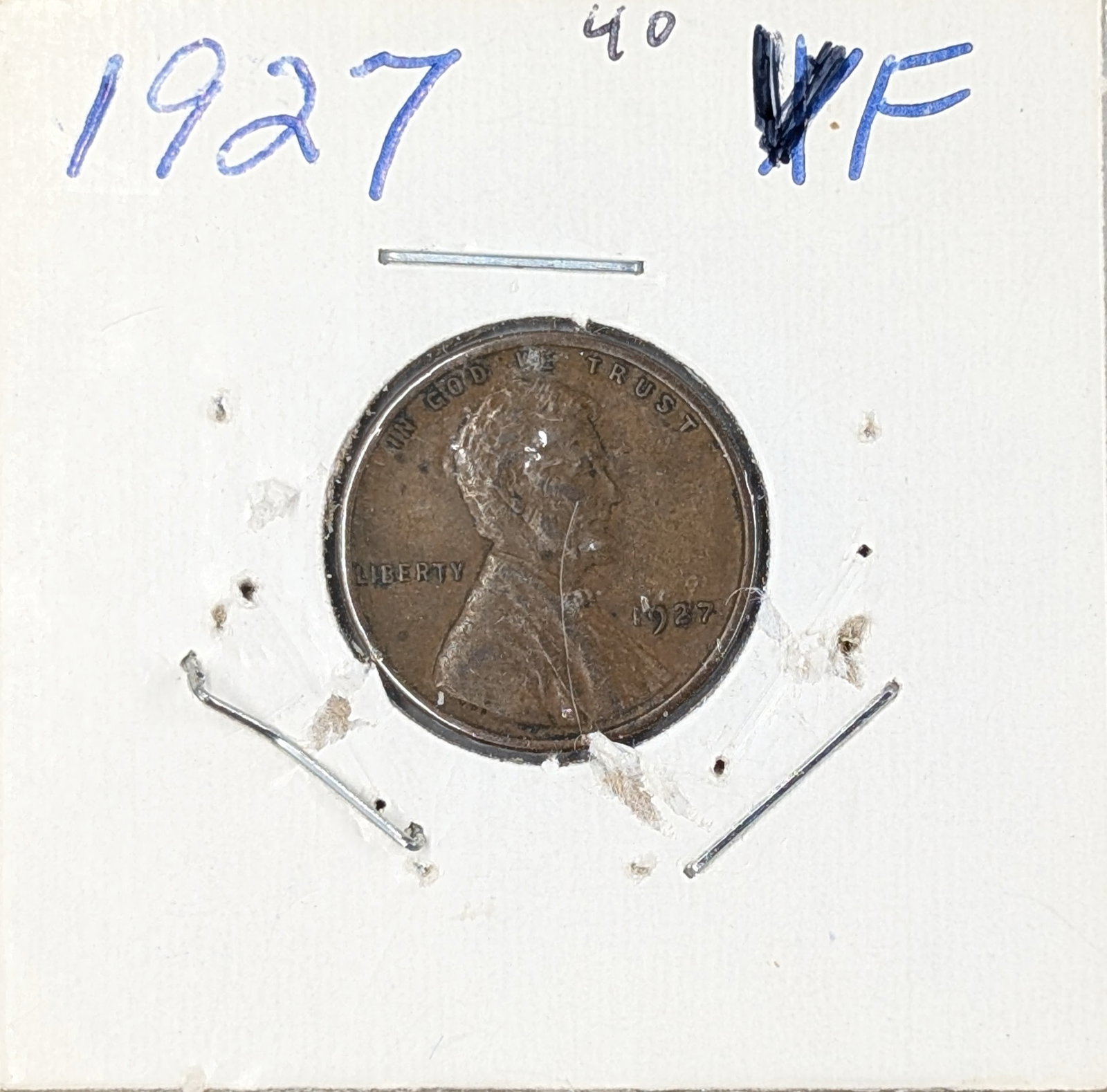 1927 Wheat Cent - VF: Coin