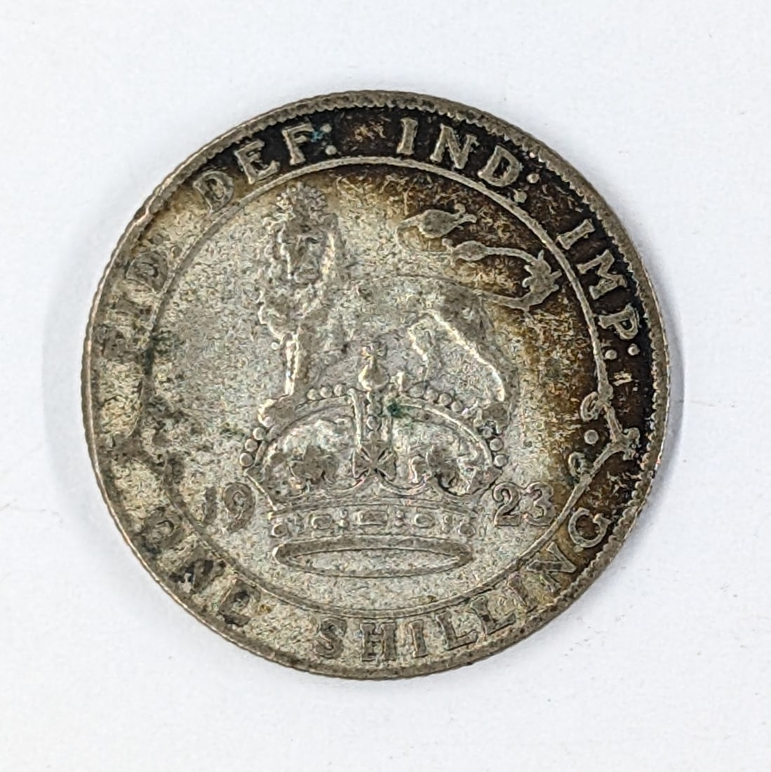1923 Silver United Kingdom 1 Shilling - Toned: 50% Silver