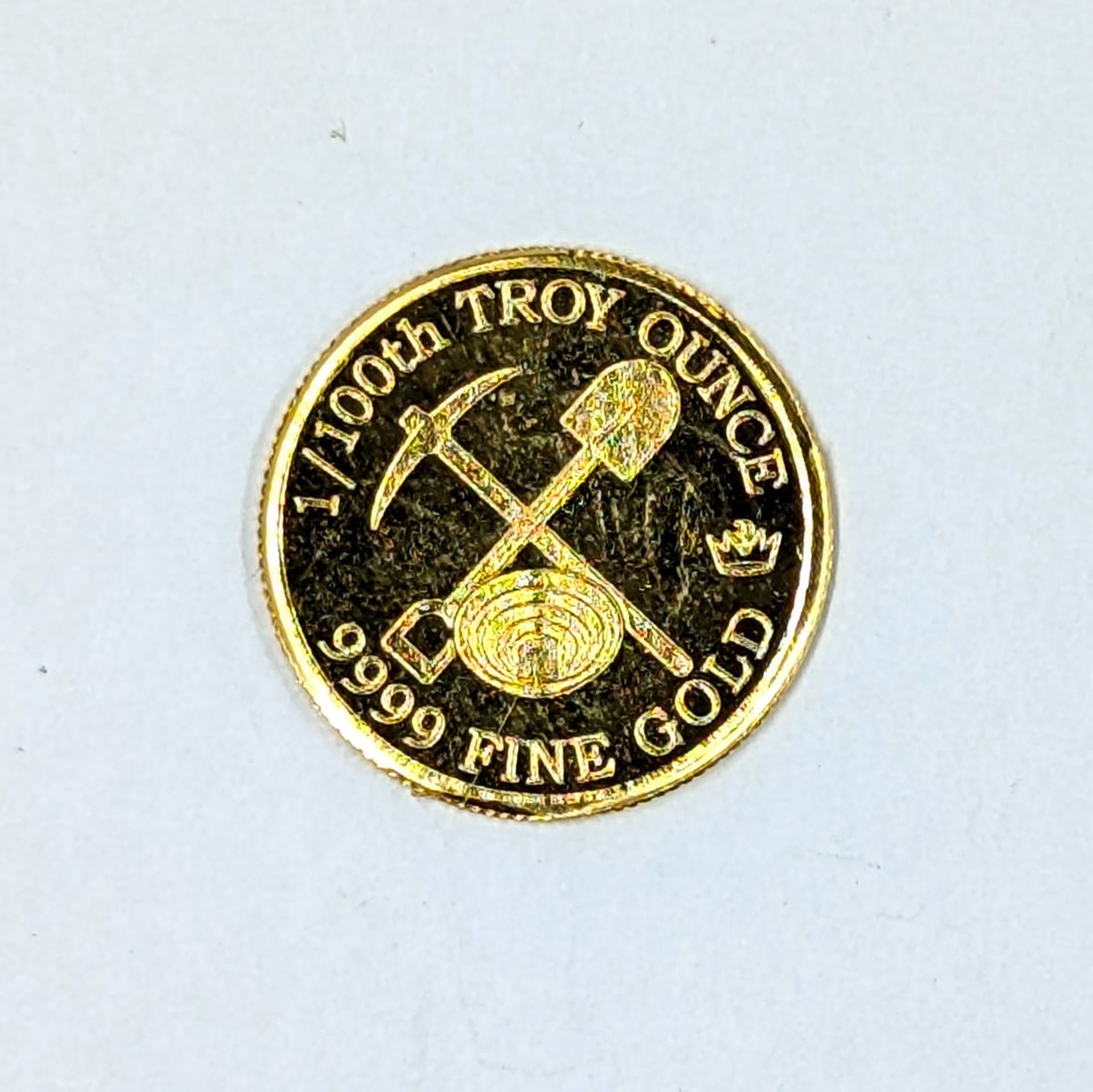 1/100th Ounce .999 Fine Gold Mini-round - Gold Panner: Gold