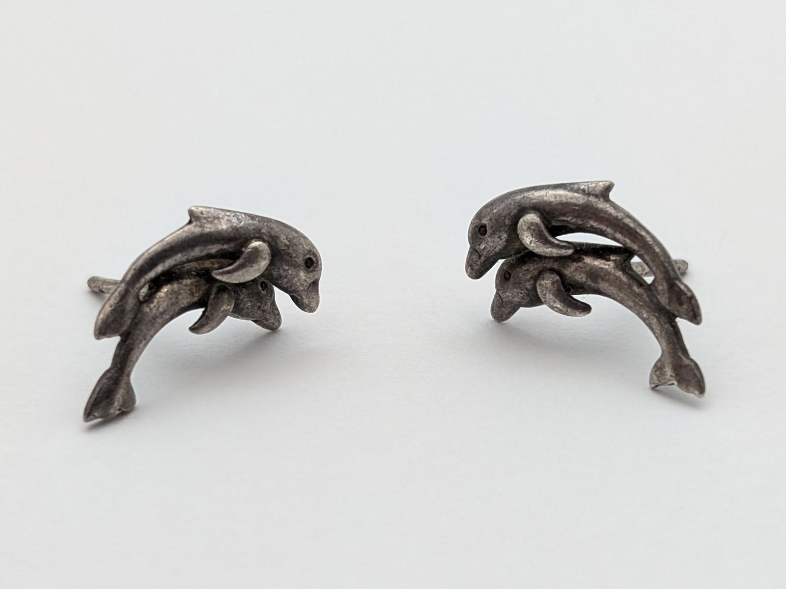 Sterling Silver Dolphin Stud Earrings (1 of 5)