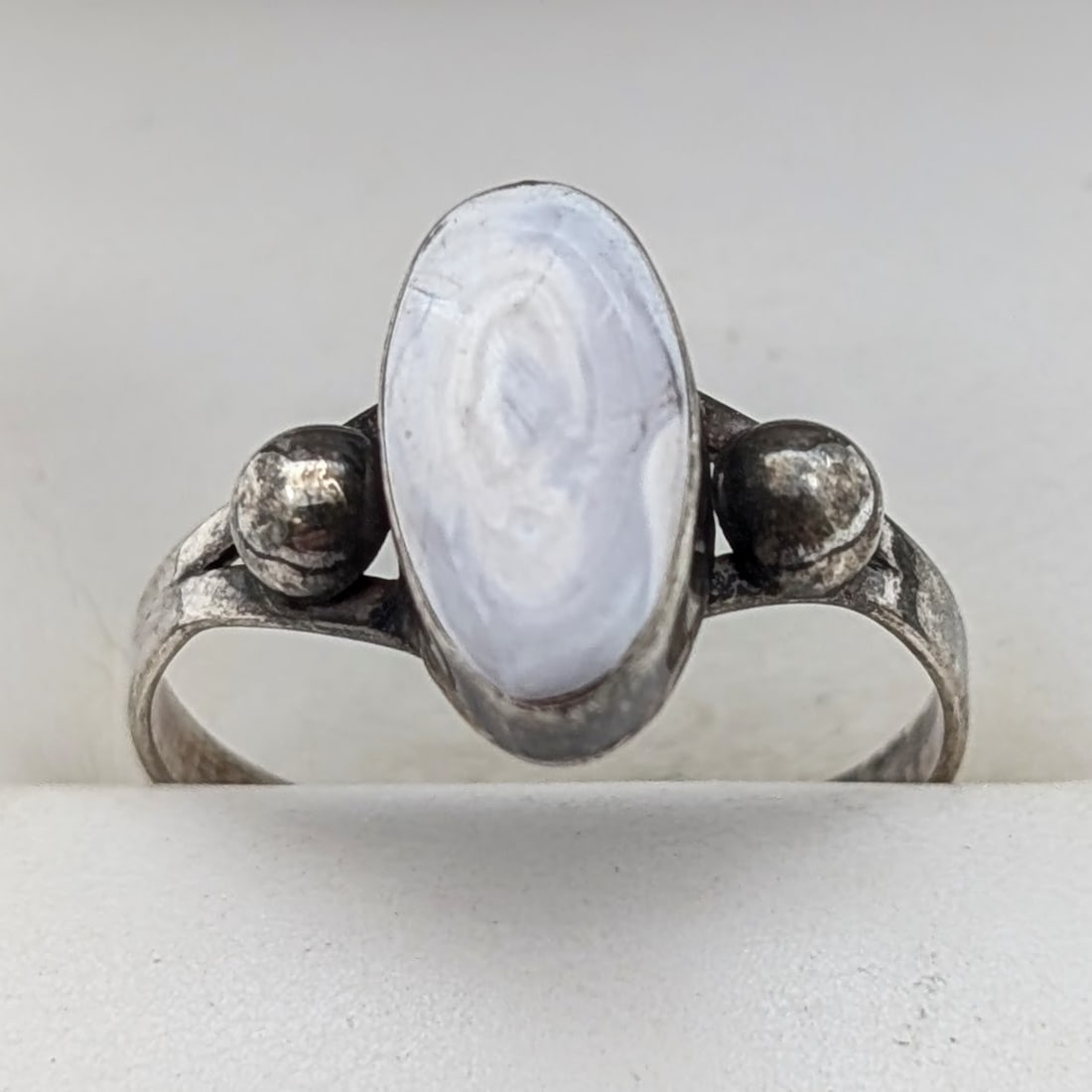 Sterling Silver Oval White Gem Ladies Ring (1 of 6)