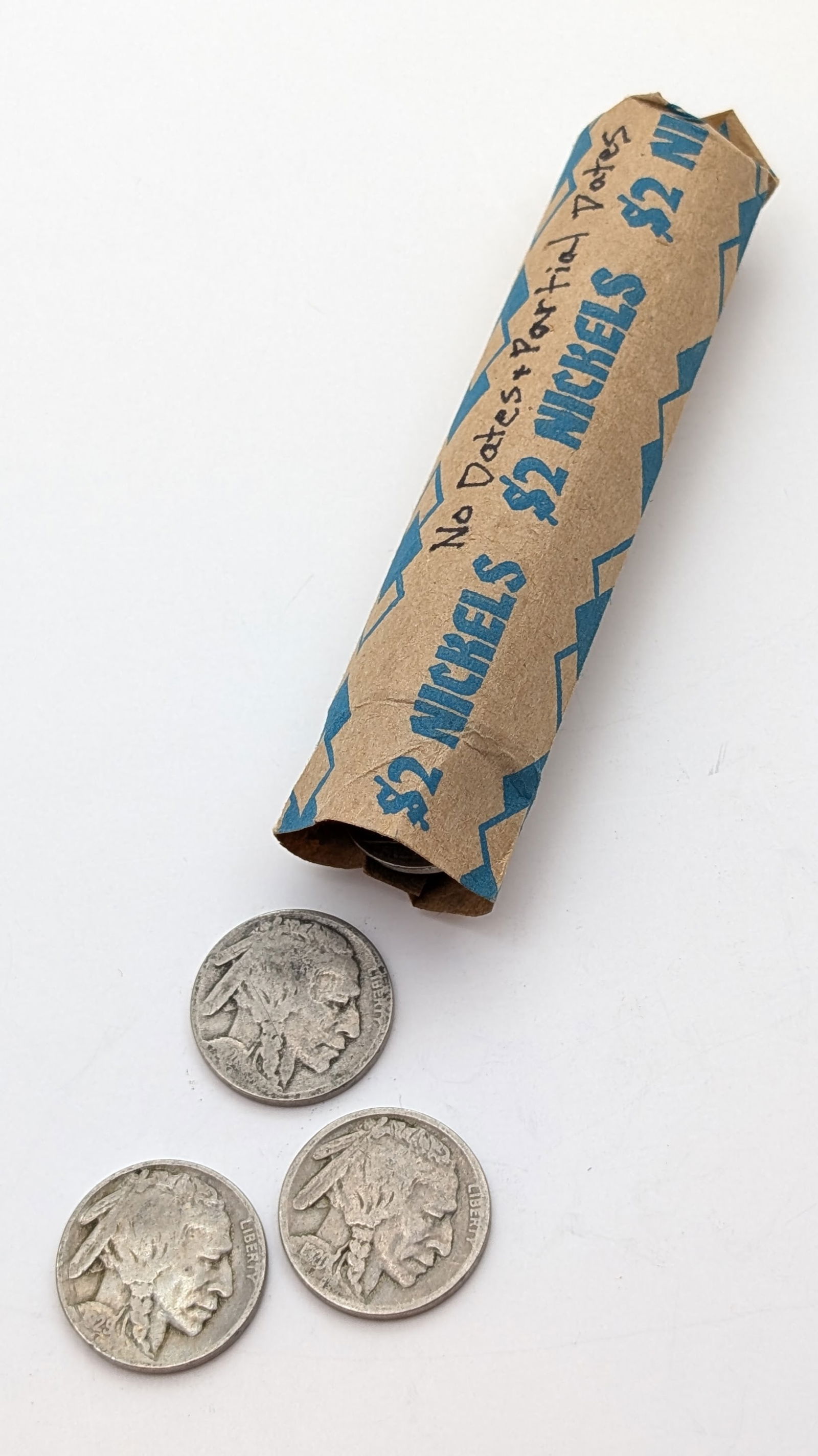 Roll of 40 Buffalo Head Nickels - No & Partial Dates (1 of 3)