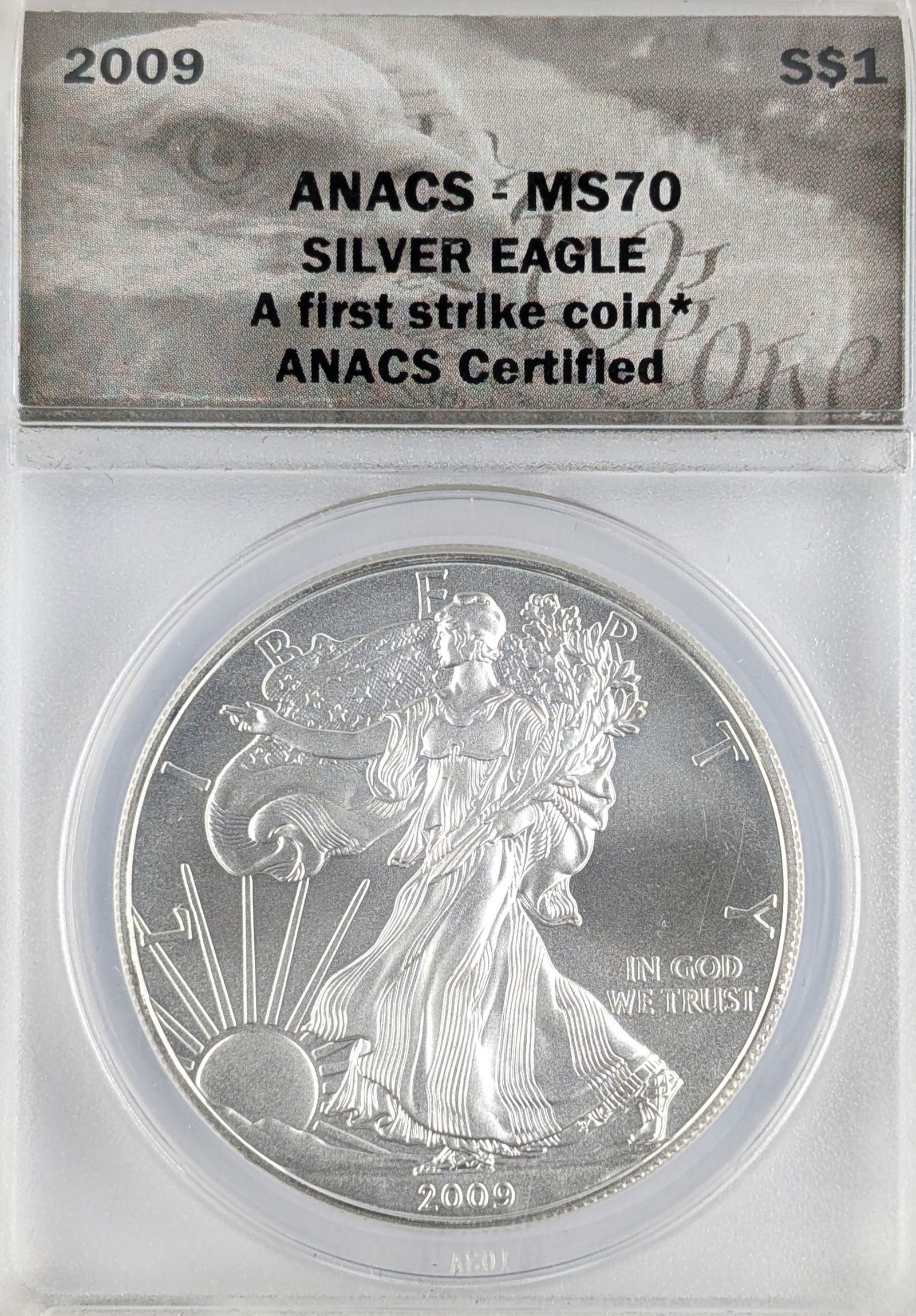 ANACS 2009 MS70 American Silver Eagle Dollar - First Strike (1 of 2)