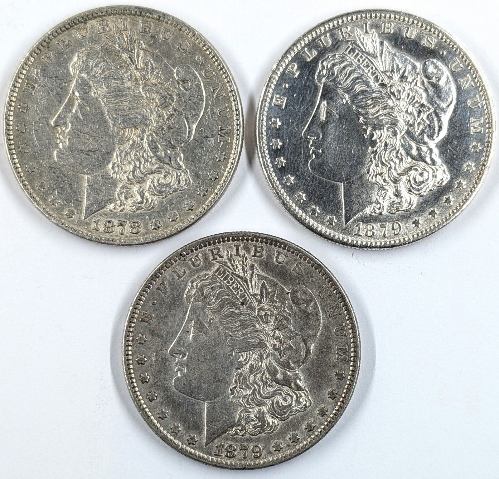 Lot of 3 Morgan Silver Dollars - 1878, 1879 P/S (1 of 2)