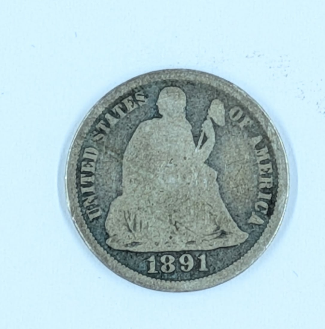 1891 Silver Seated DIme (1 of 2)