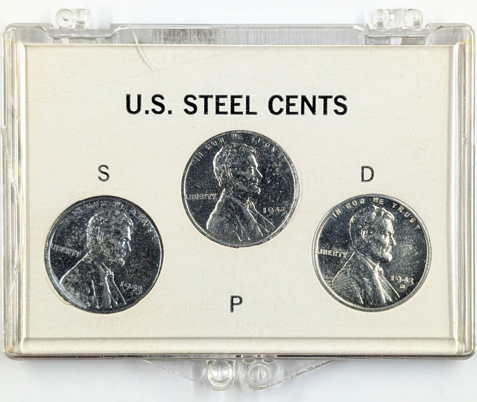 1943 P/D/S Steel Lincoln Cents 3-Coin Set (1 of 2)