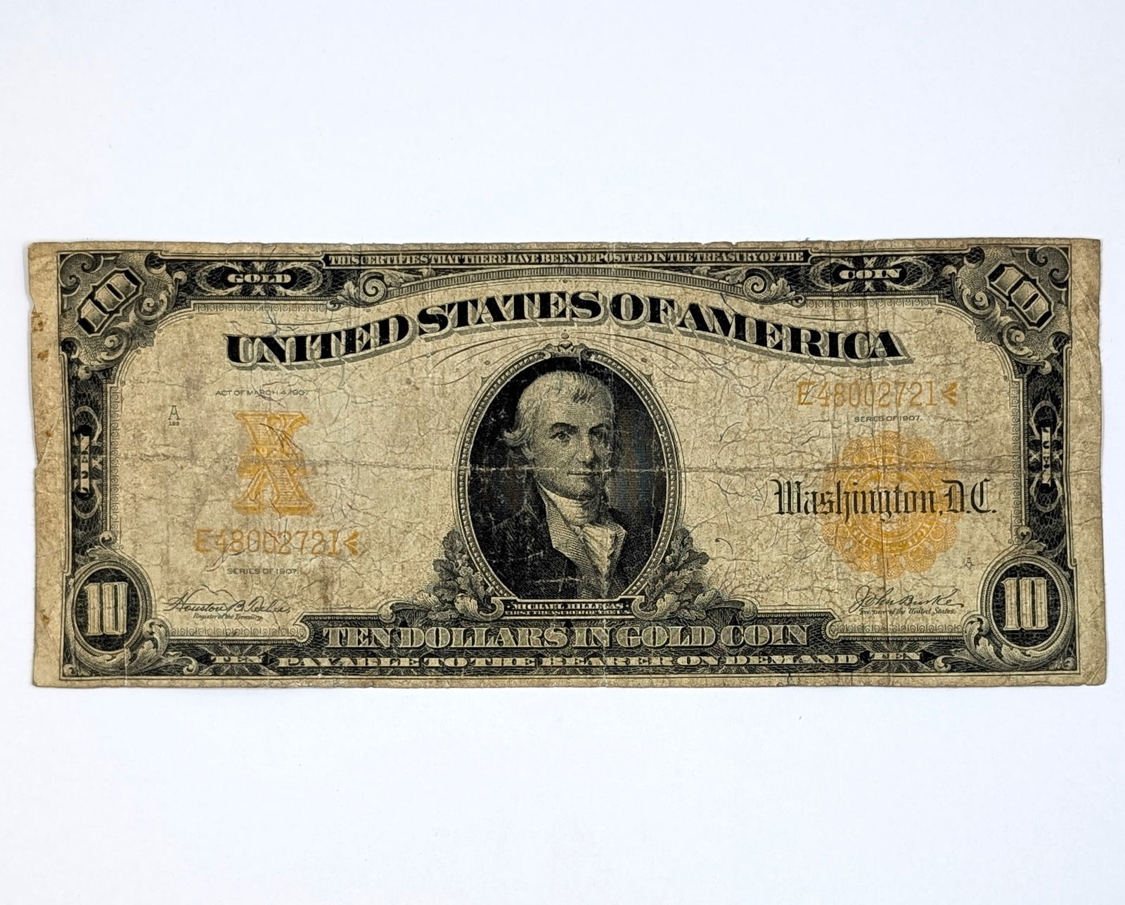 FEATURE 1907 $10 Note - Gold Certificate (1 of 2)