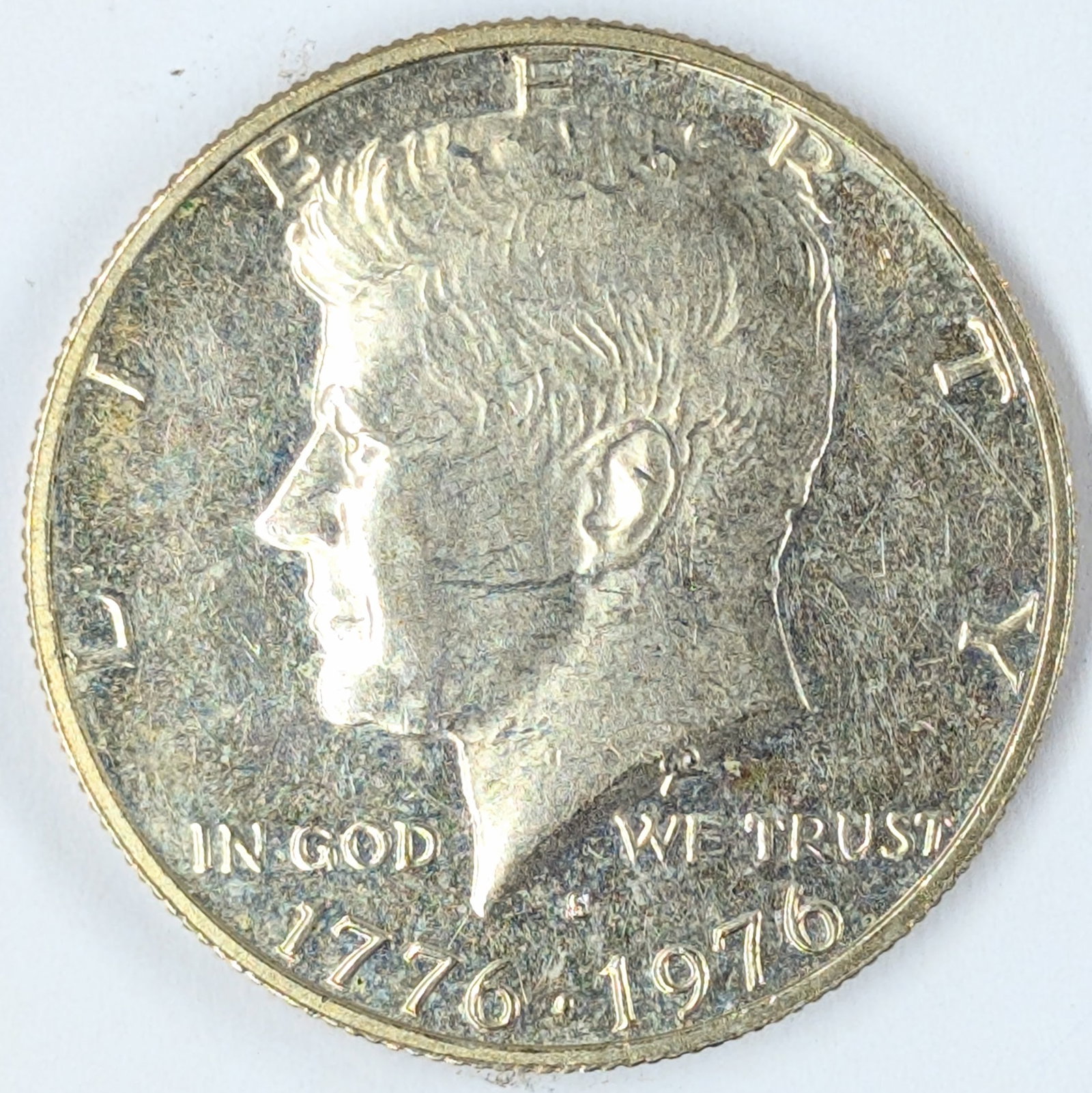 1976 Bicentennial John F Kennedy Half Dollar - AU, Toned: Coin