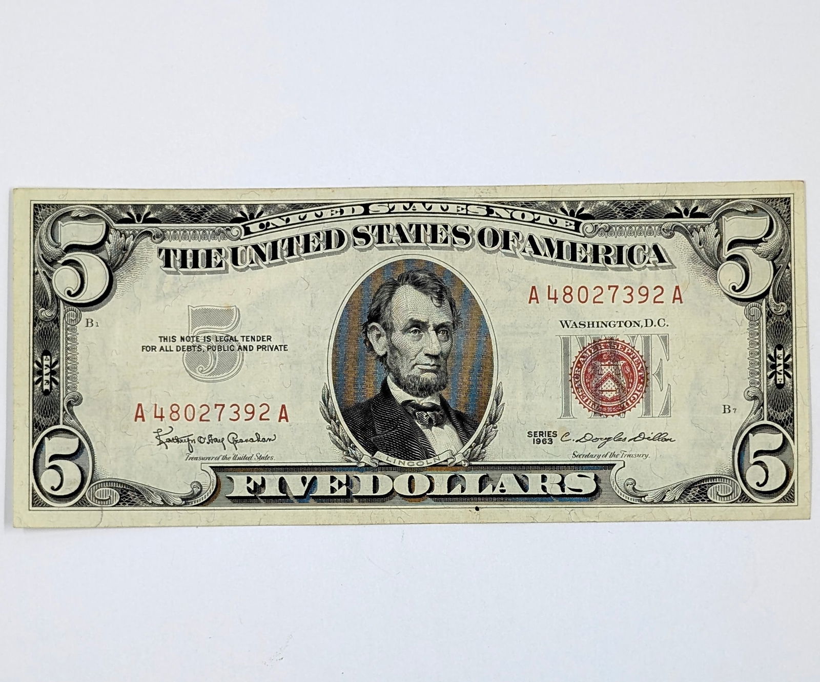 1963 $5 Note - Red Seal (1 of 2)