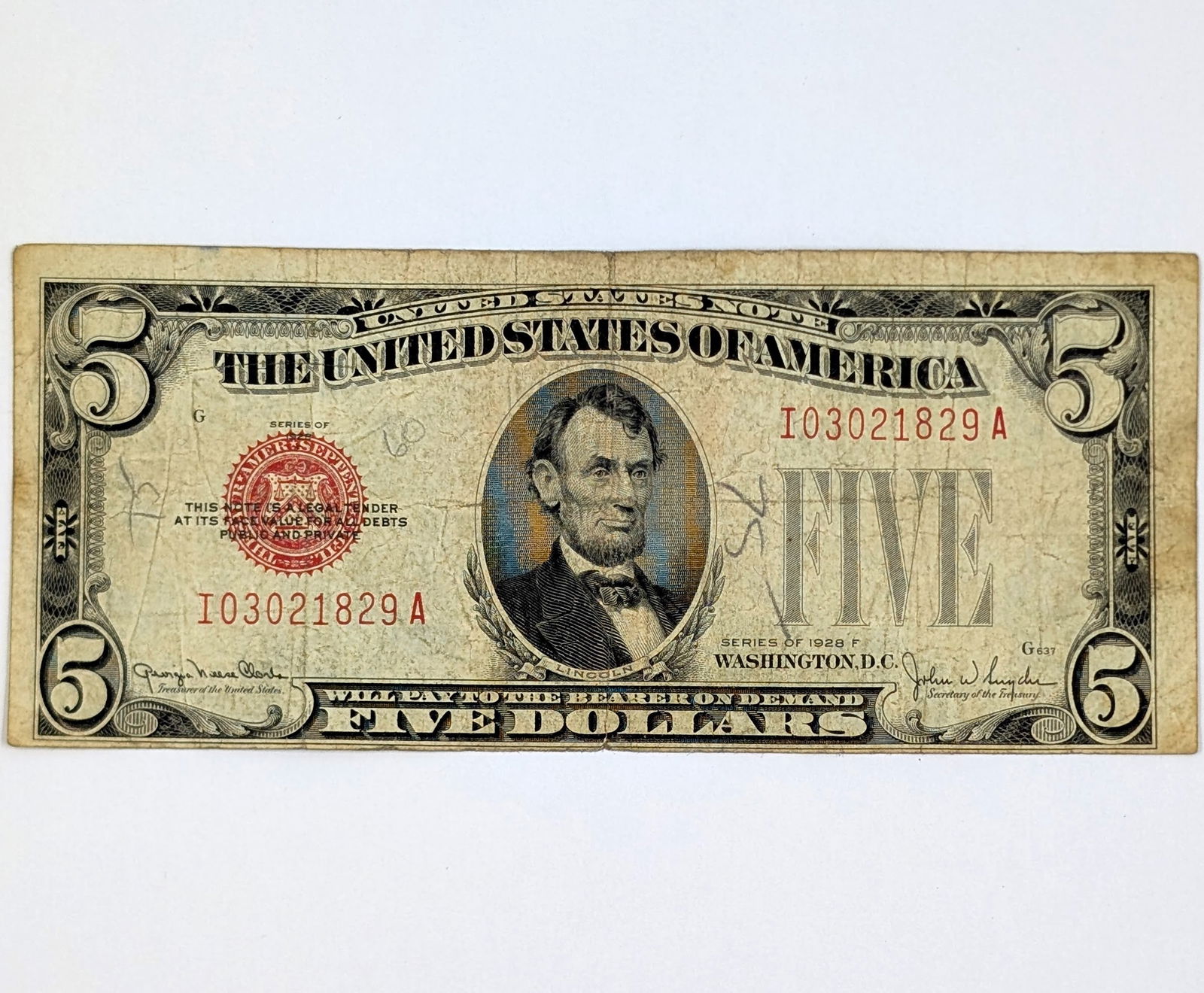 1928-F $5 Note - Red Seal (1 of 2)