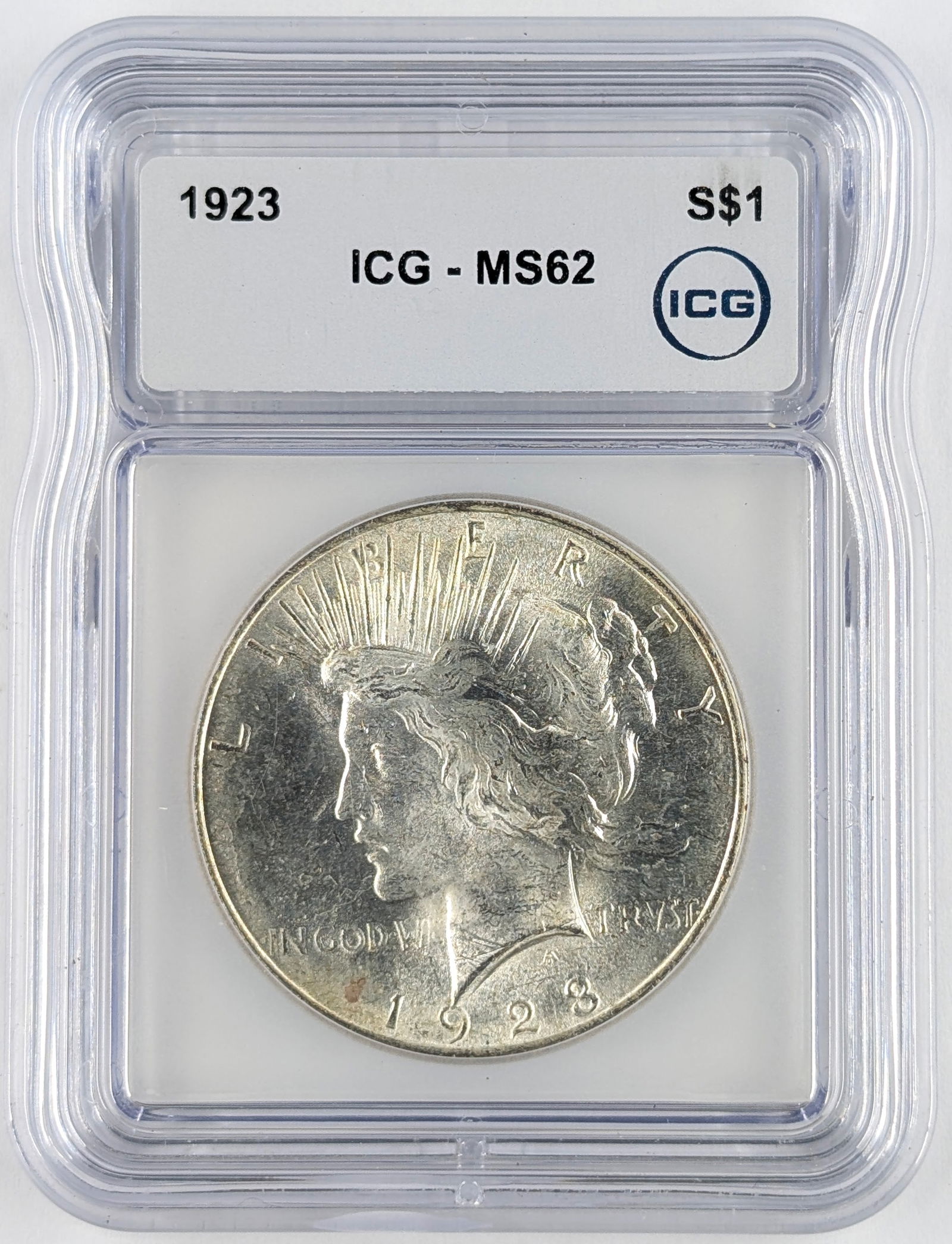 ICG 1923 MS 62 Silver Peace Dollar (1 of 2)