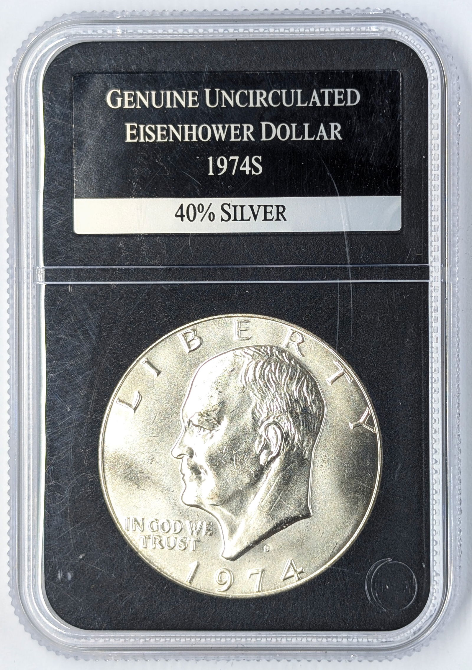 Silver 1974 S Ike Dollar in Slab (1 of 2)