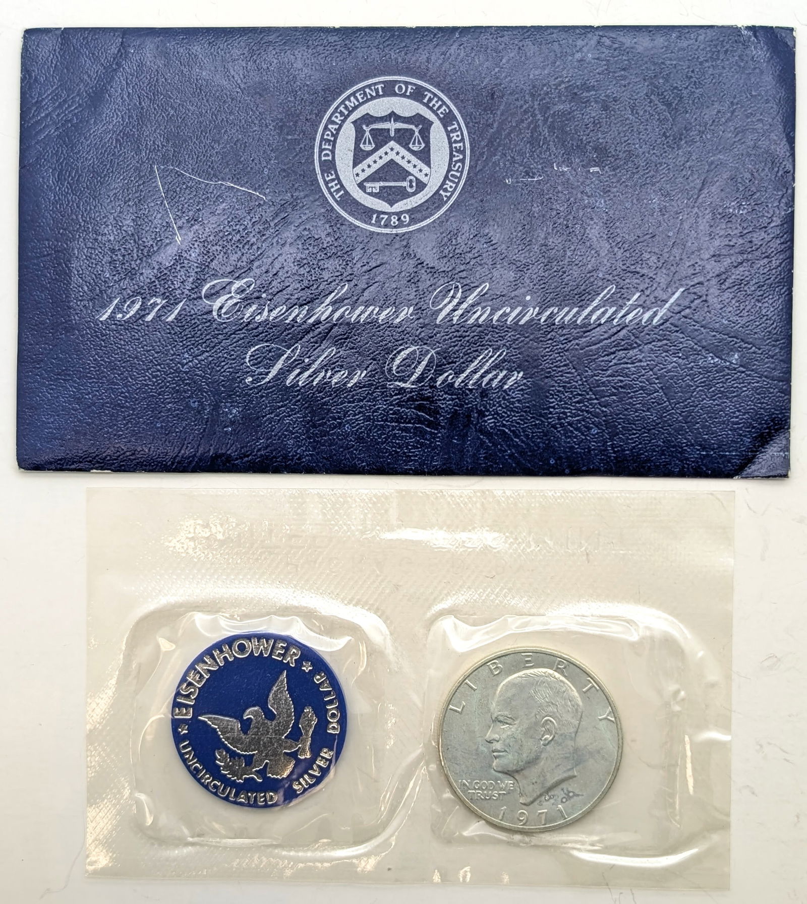 1971 Silver Ike in US Treasury Blue envelope - Uncirculated: _