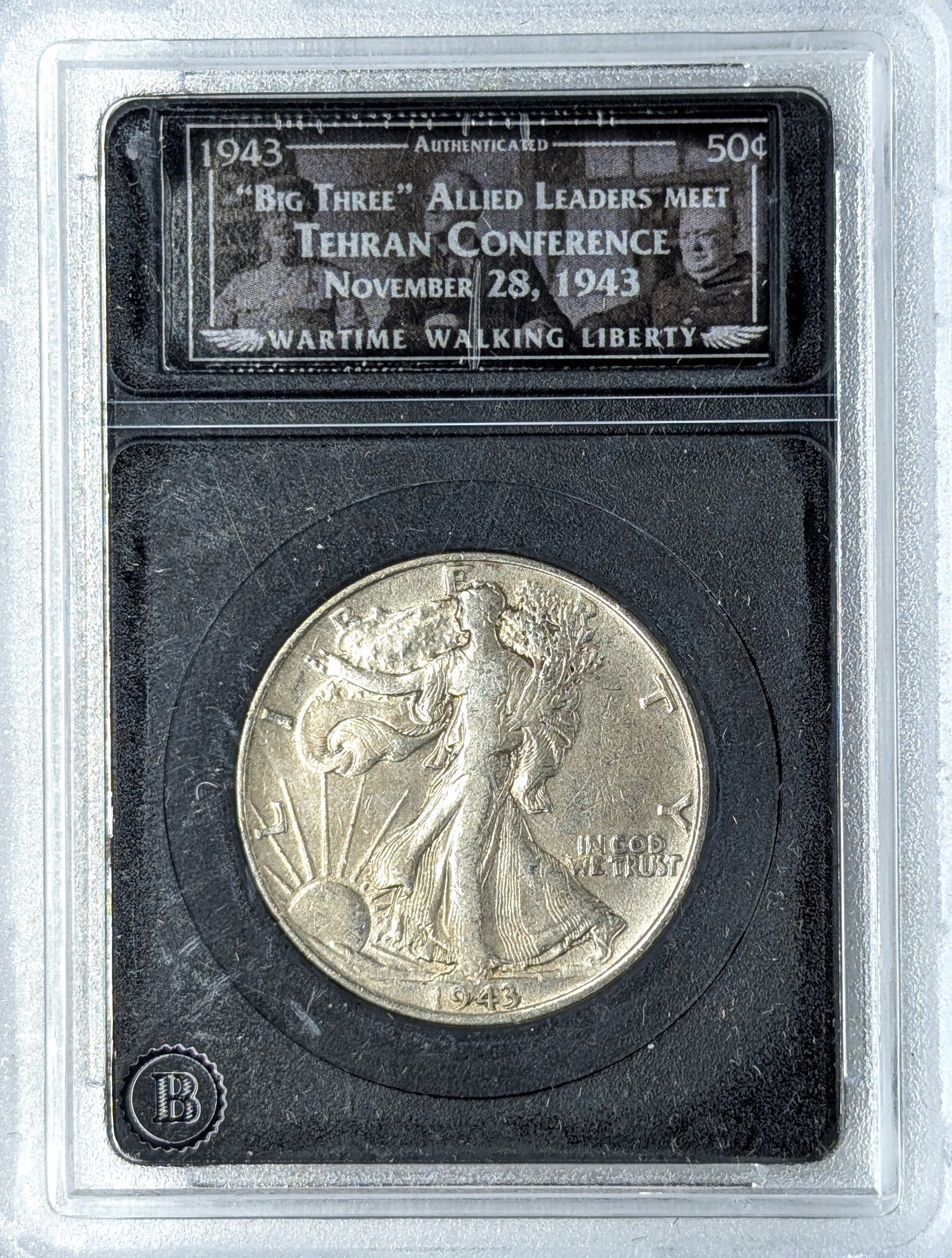 1943 Silver Walking Liberty Half Dollar - Tehran Conference: Silver