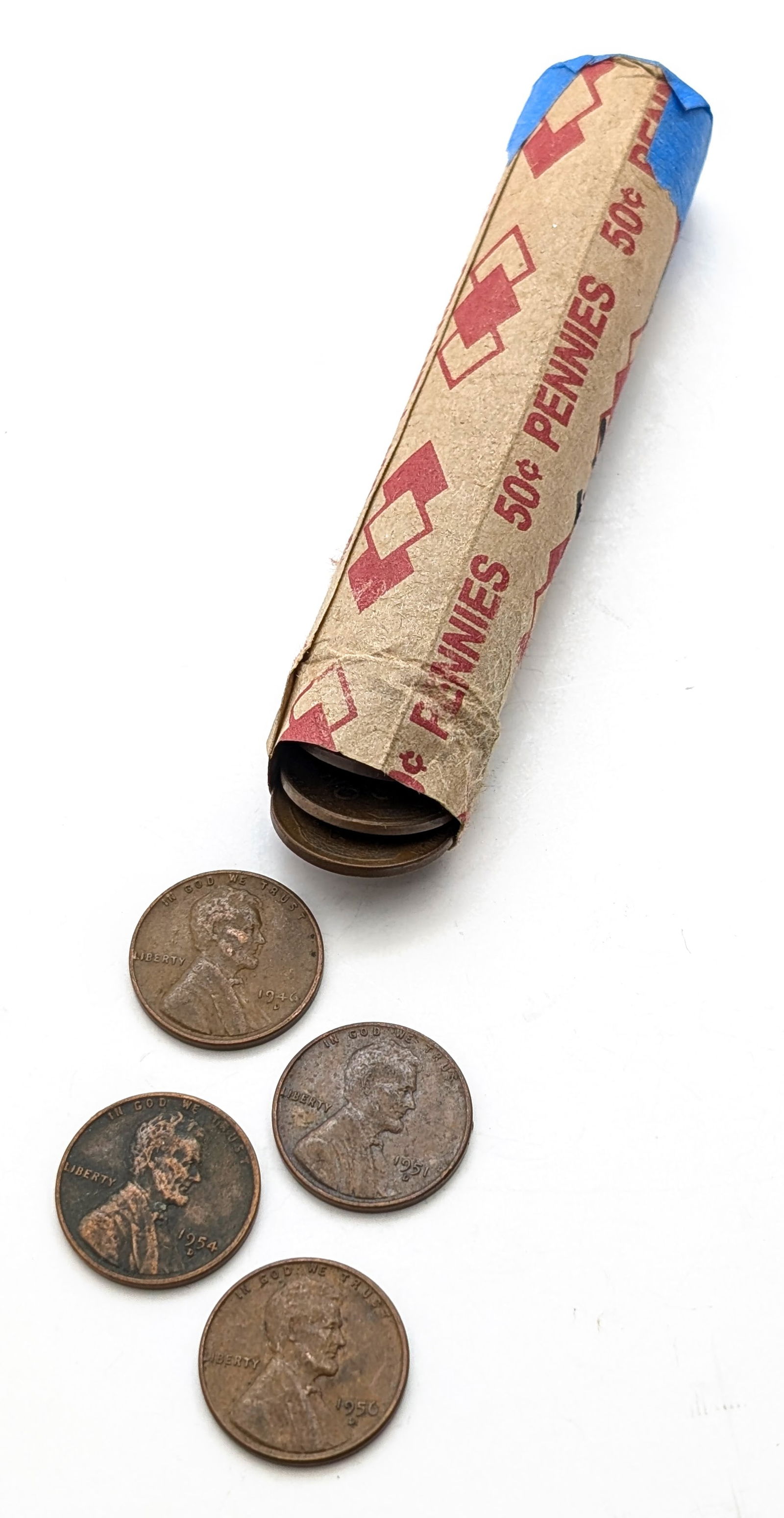 Roll of 50 Wheat Cents - Mixed dates (1 of 4)