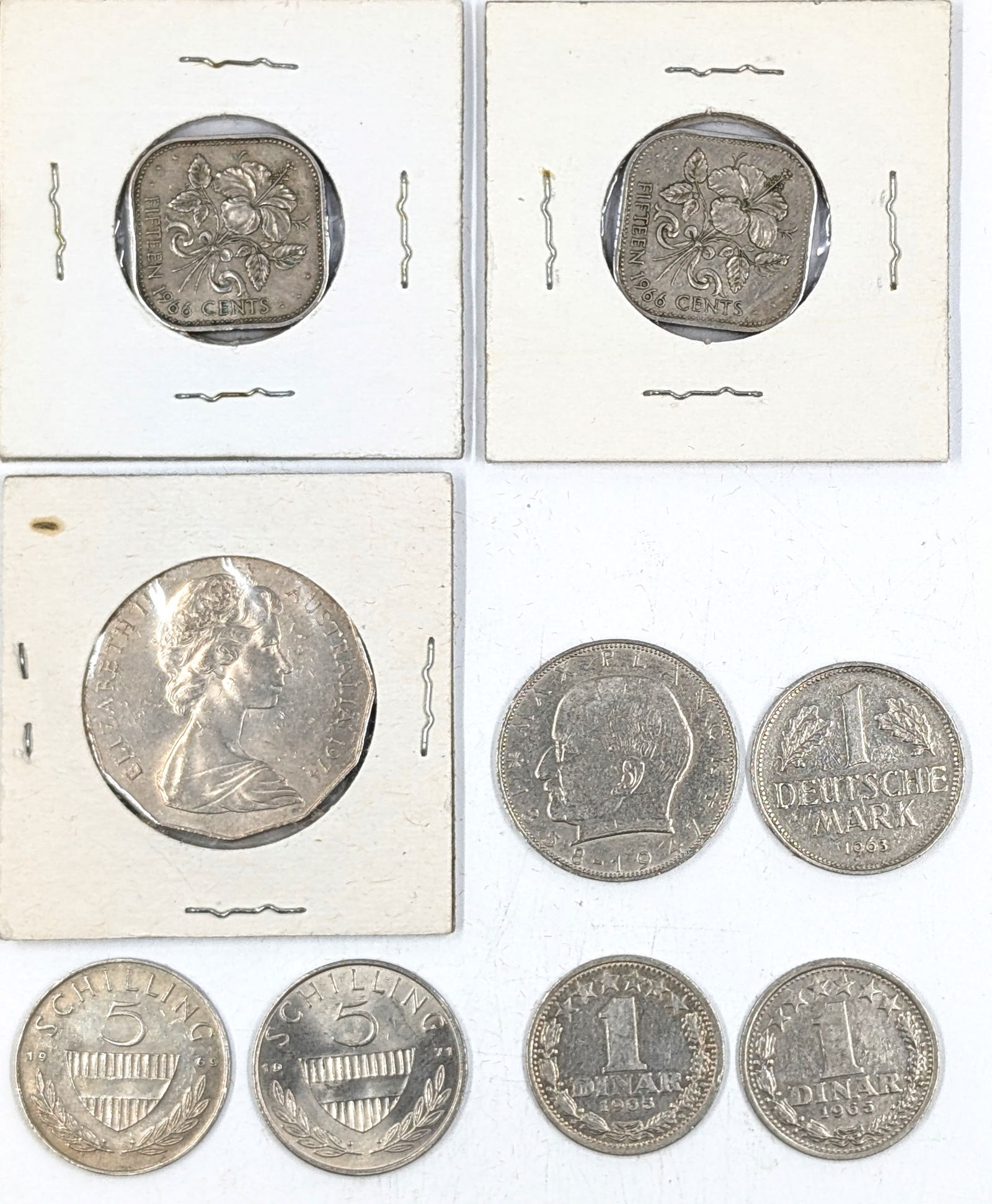 Lot of 9 Foreign Coins - Germany, Australia, Bahamas, etc. (1 of 2)