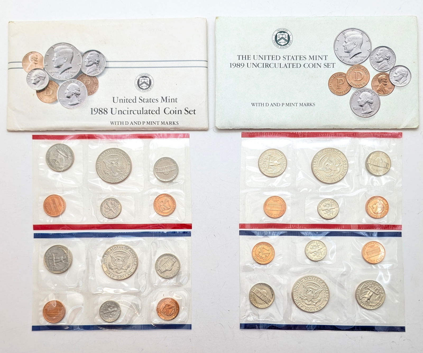 Lot of 2 US Mint Uncirculated Coin Sets - 1988, 1989 (1 of 2)