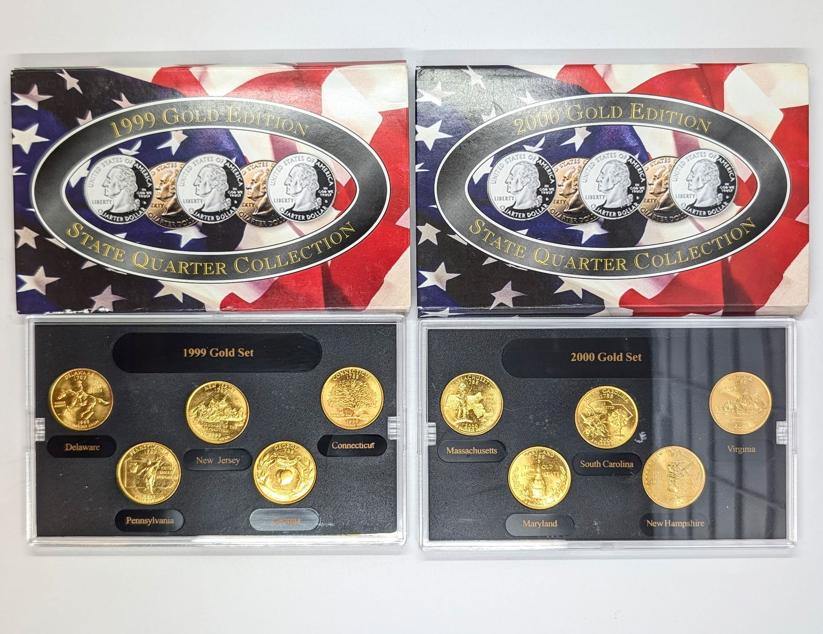Lot of 2 Gold Edition State Quarter Collections w/ COAs - 1999, 2000 (1 of 3)