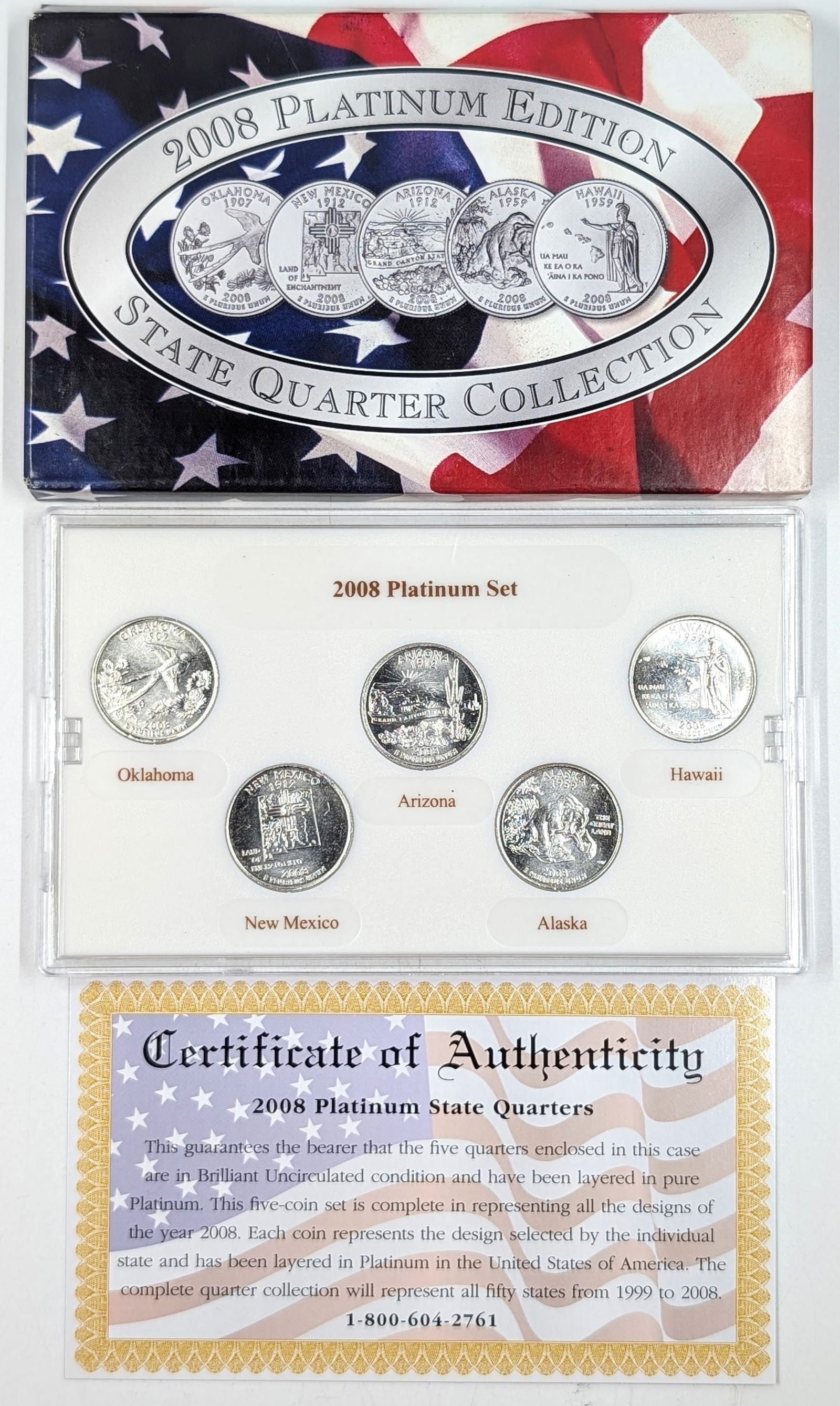 2008 Platinum Edition State Quarter Collection w/ COA (1 of 2)