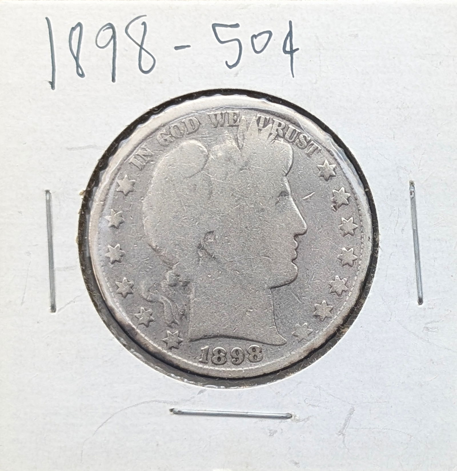1898 Silver Barber Half Dollar: Silver