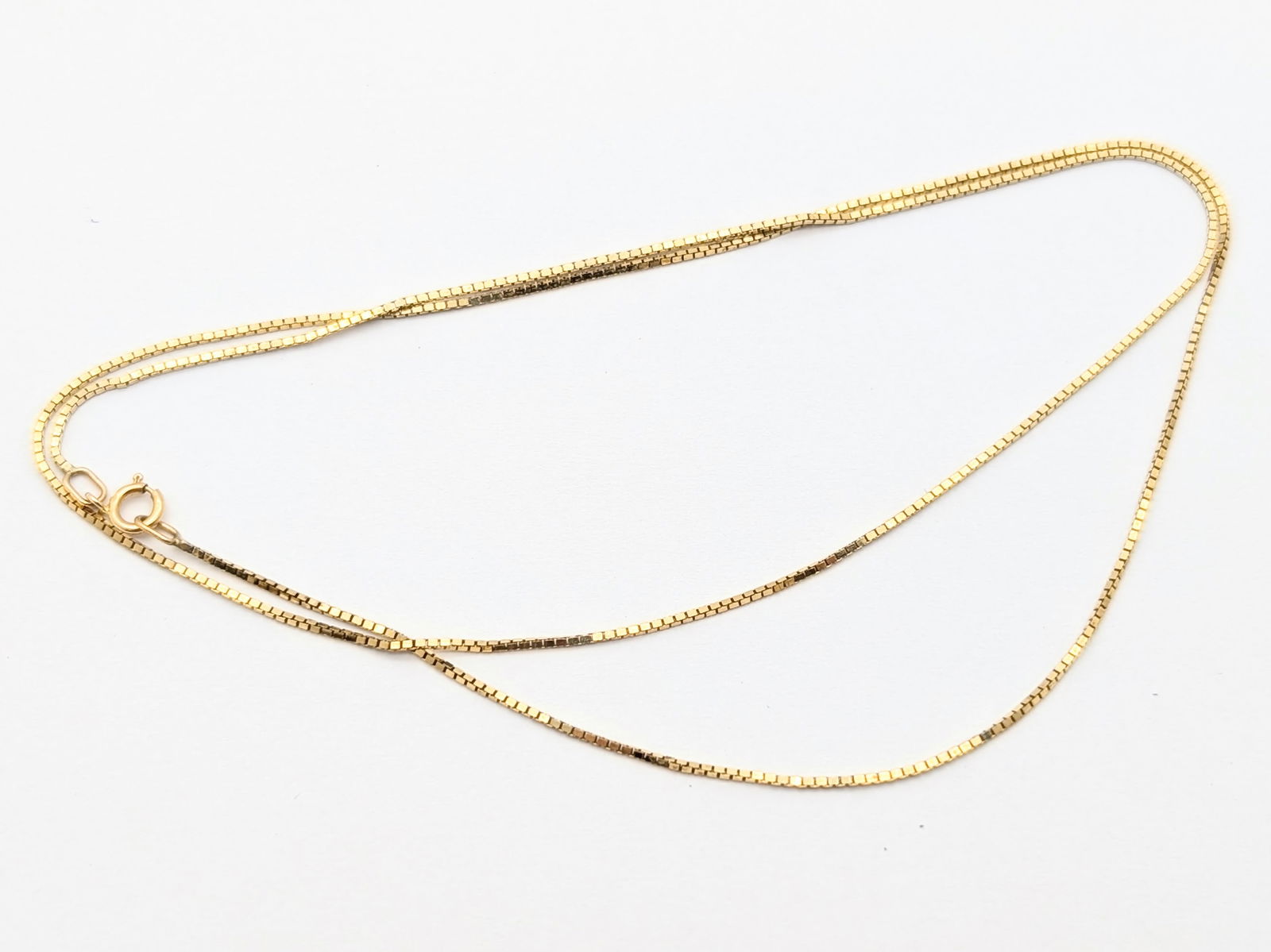14K Gold 585 Box Chain Ladies Necklace - 1.8g (1 of 5)