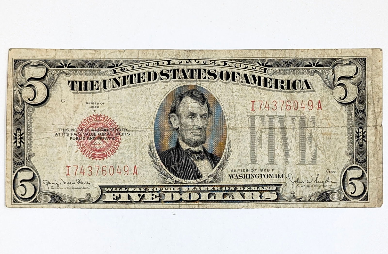 1928-F $5 Note - Red Seal (1 of 2)