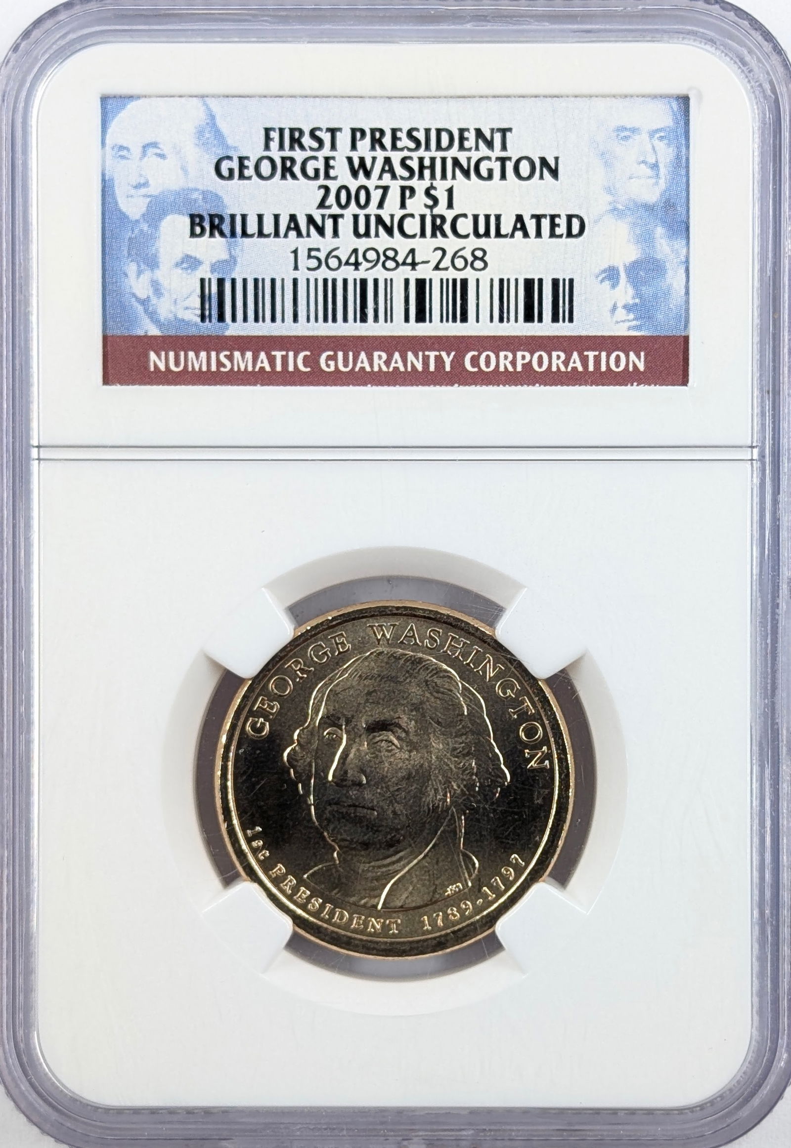 NGC 2007-P George Washington Presidential Dollar - BU (1 of 2)