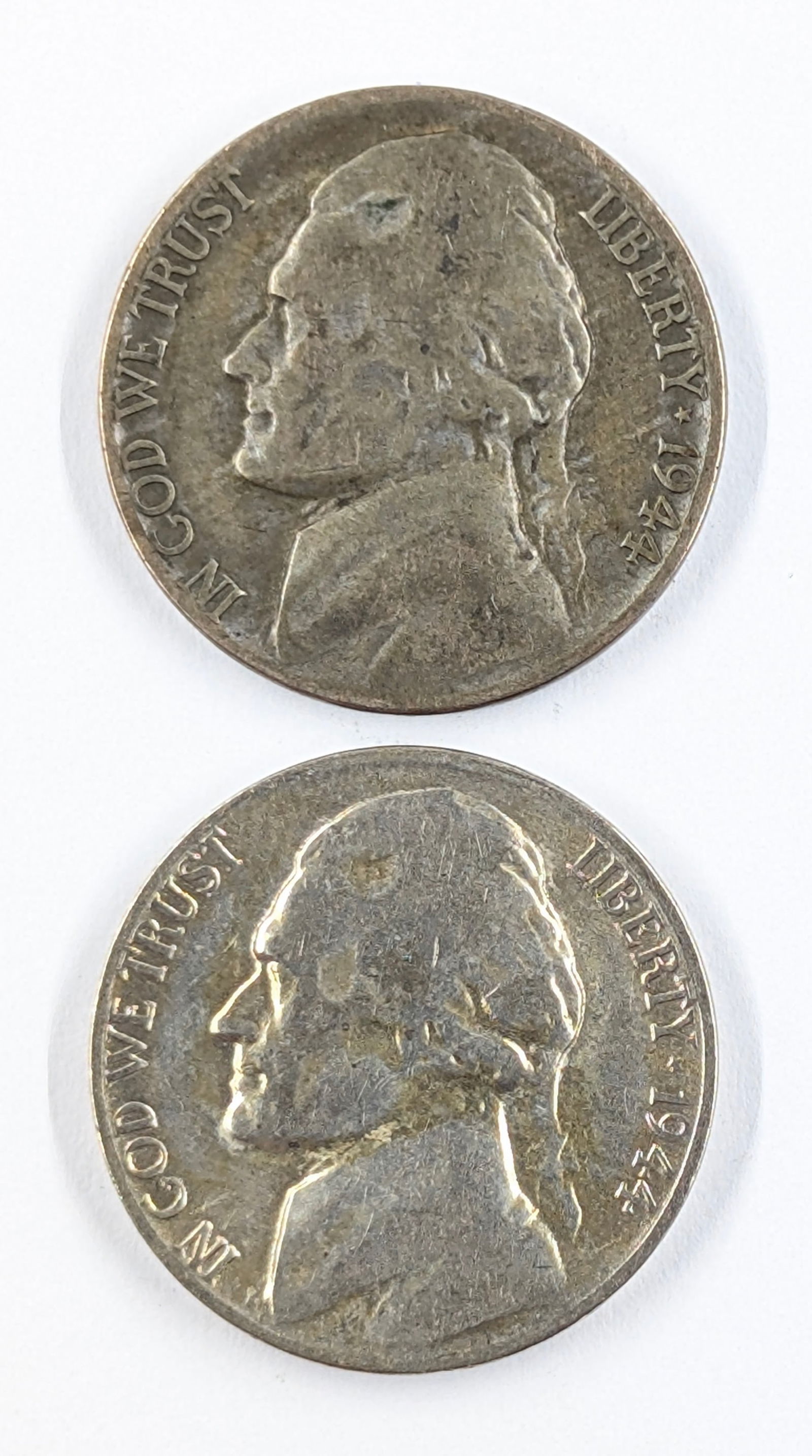 Lot of 2 Silver War Nickels - 1944 P/S (1 of 2)