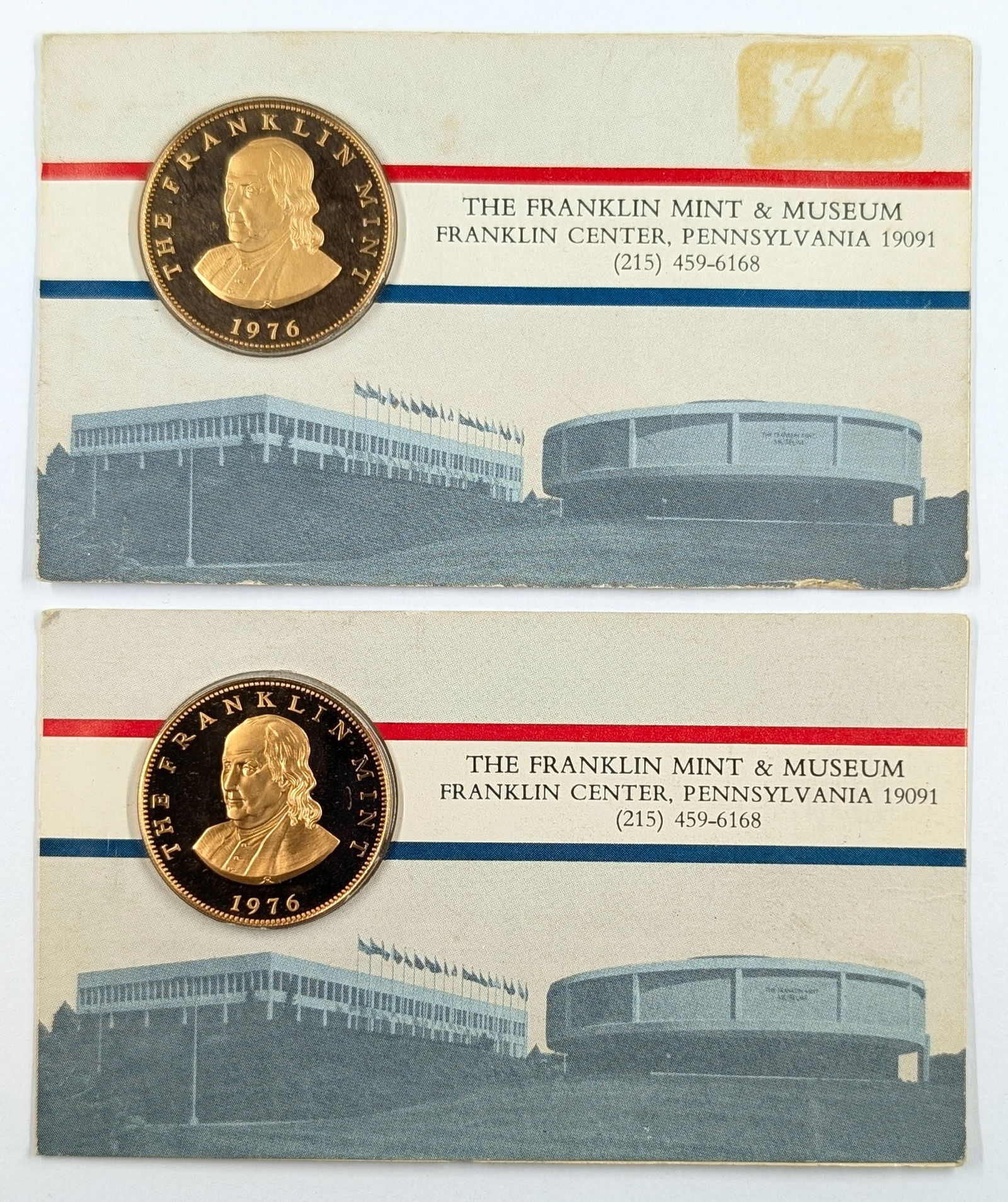 Lot of 2 - The Franklin Mint & Museum Commemorative Tokens: Commemorative