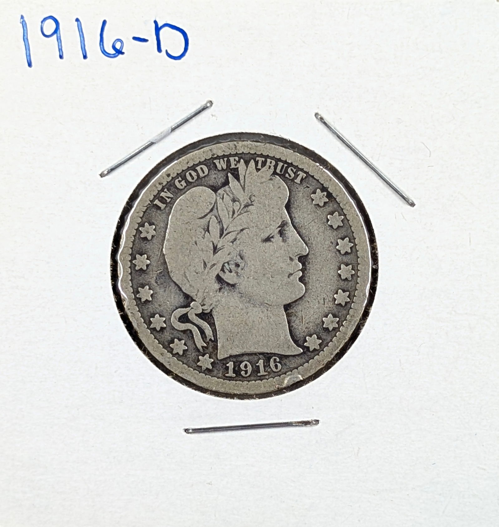 1916-D Silver Barber Quarter: Silver