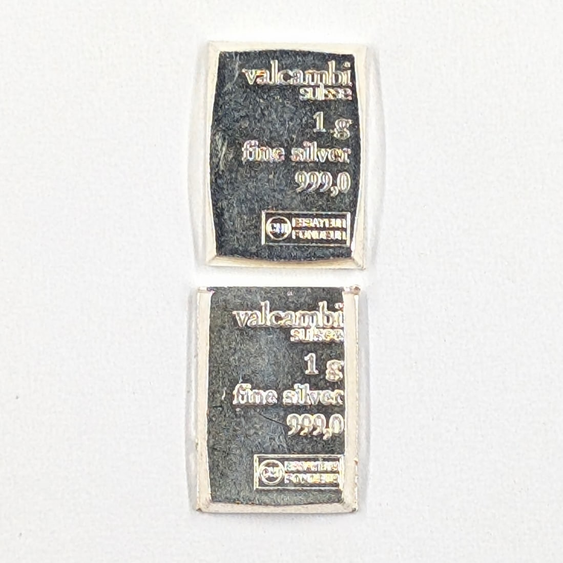 Lot of 2 - 1 Gram (each) Fine .999 Silver - Valcambi: Silver