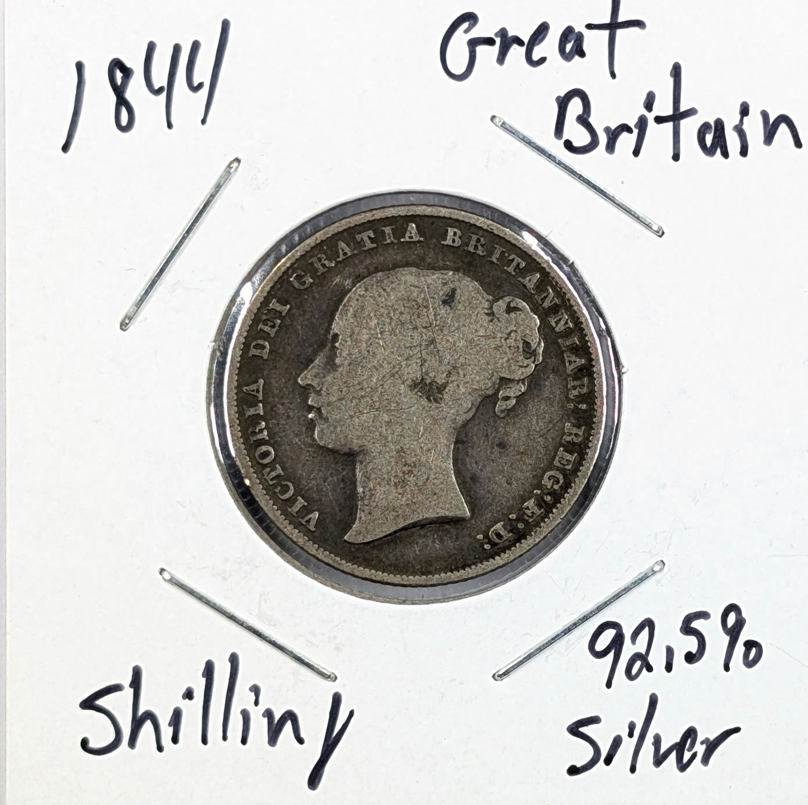 FEATURE 1844 Silver Great Britain Shilling (1 of 2)