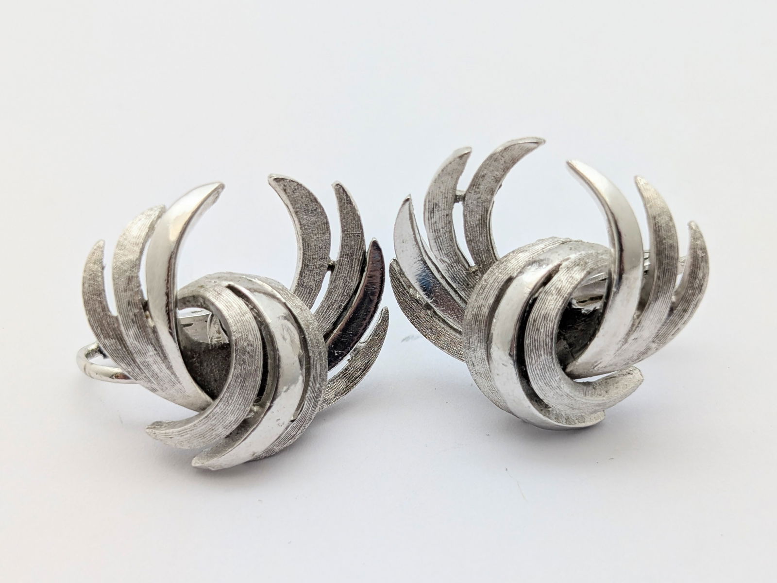 Vintage Coro Silver tone Clip-on Earrings: Jewelry