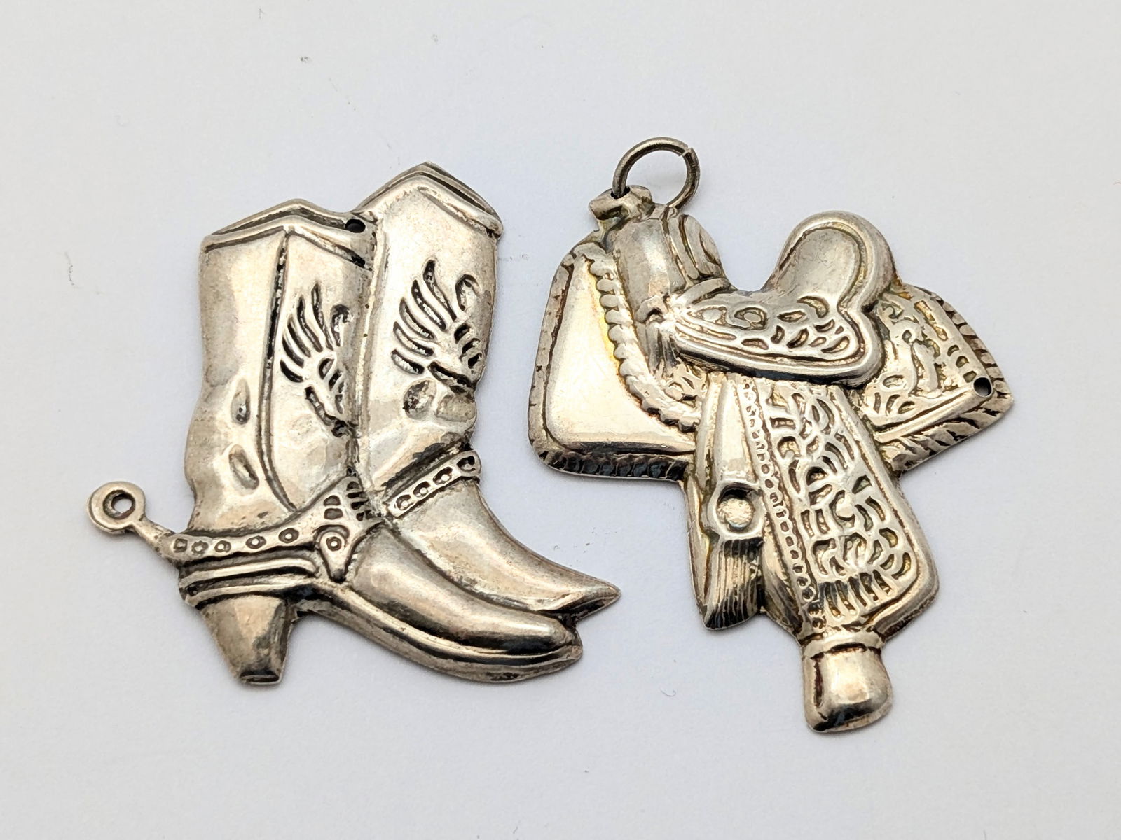 Lot of 2 Western Horse Themed Sterling Silver Pendants (1 of 6)