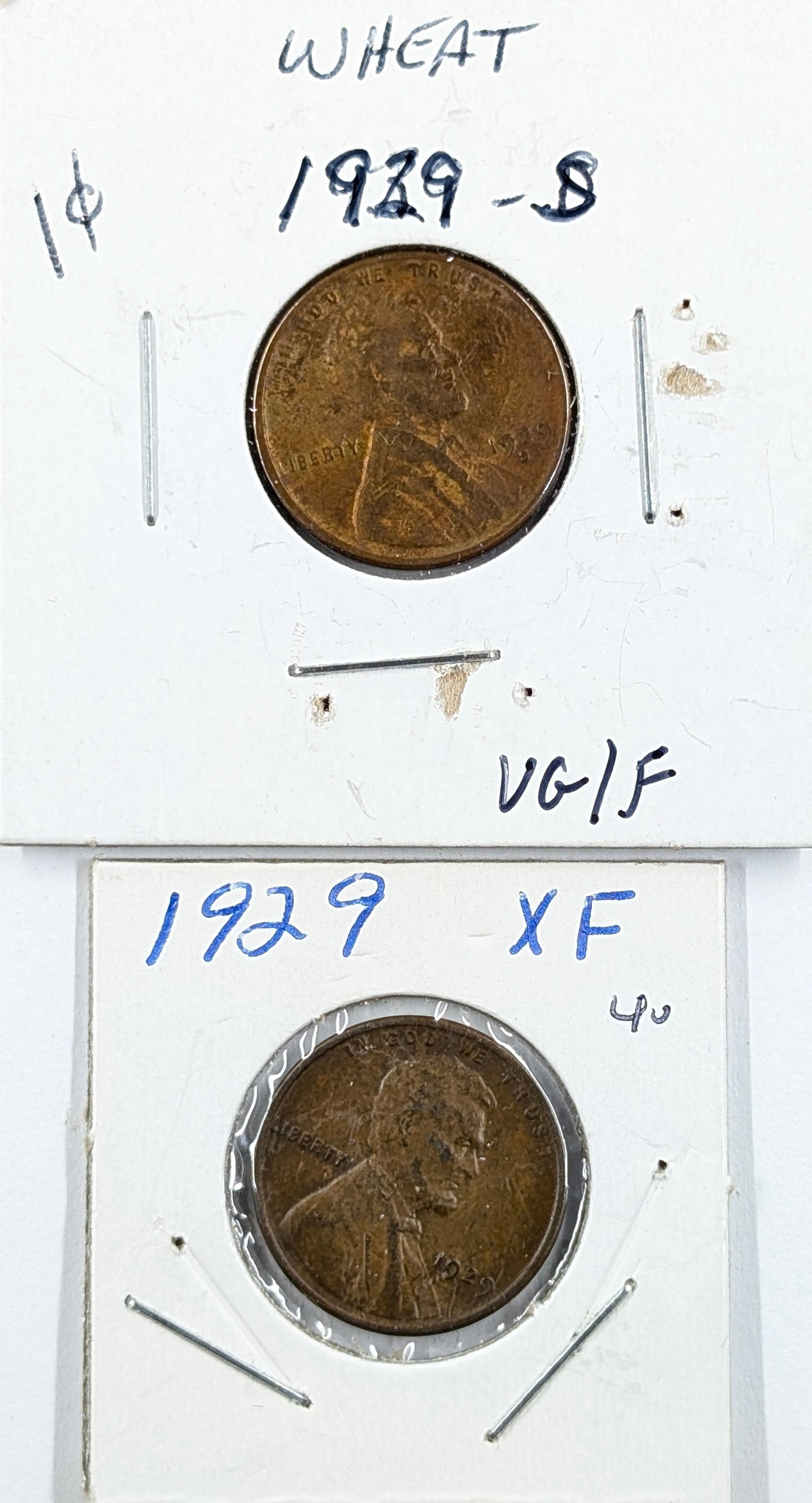 Lot of 2 Wheat Cents - 1929 P/S: Coin