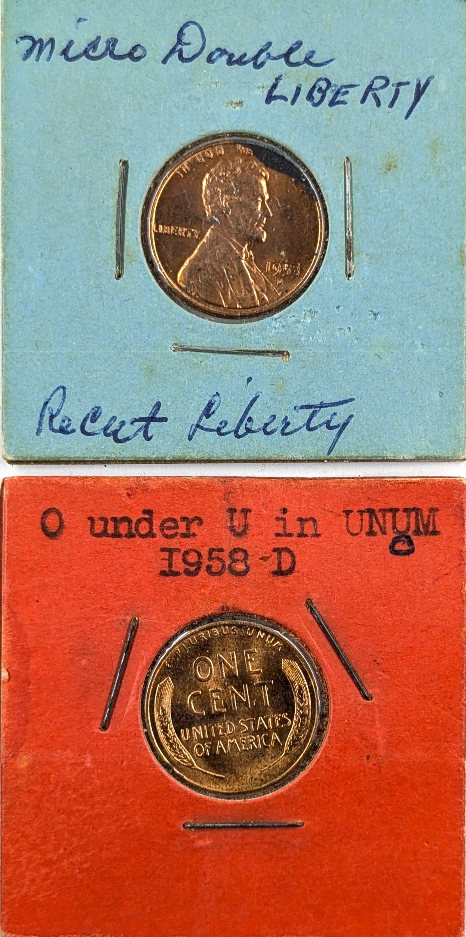 Lot of 2  Error Wheat Cents- 1953,1958-D (1 of 2)