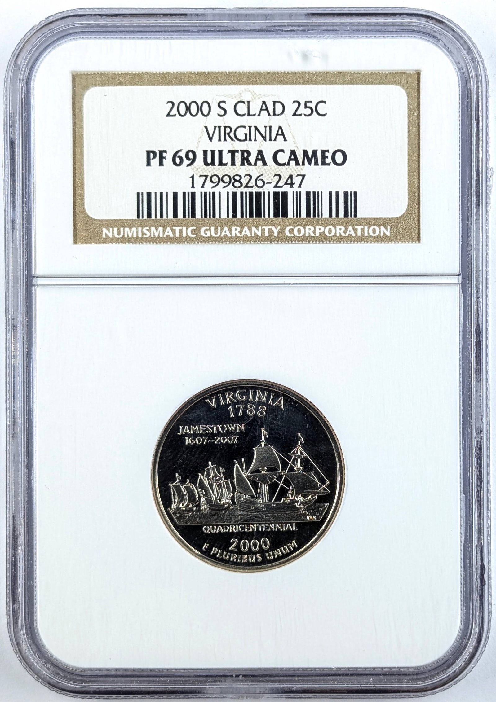 NGC 2000-S PF69 Clad VA State Quarter: Coin