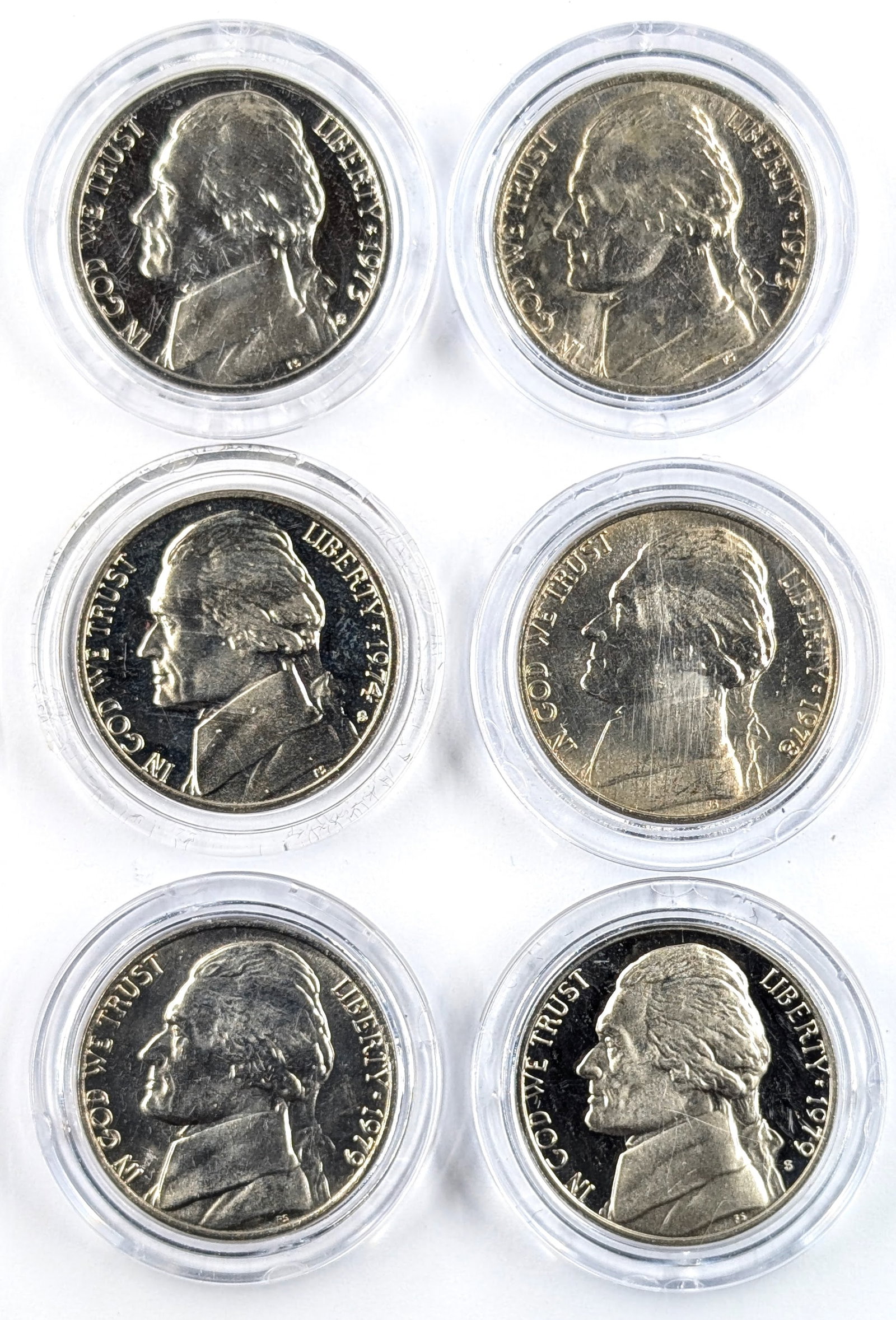 Lot of 6 Jefferson Nickels- 1973-1979- Proofs: Coin