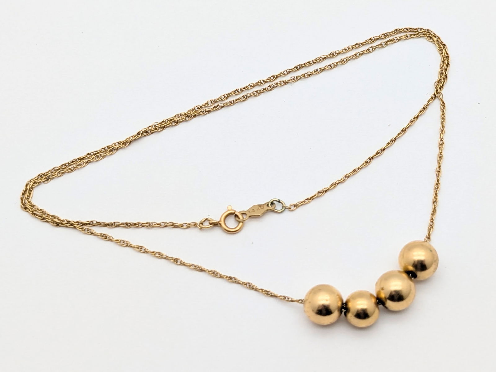 FEATURE 14K Gold Beaded Ladies Necklace - 1.9g (1 of 5)