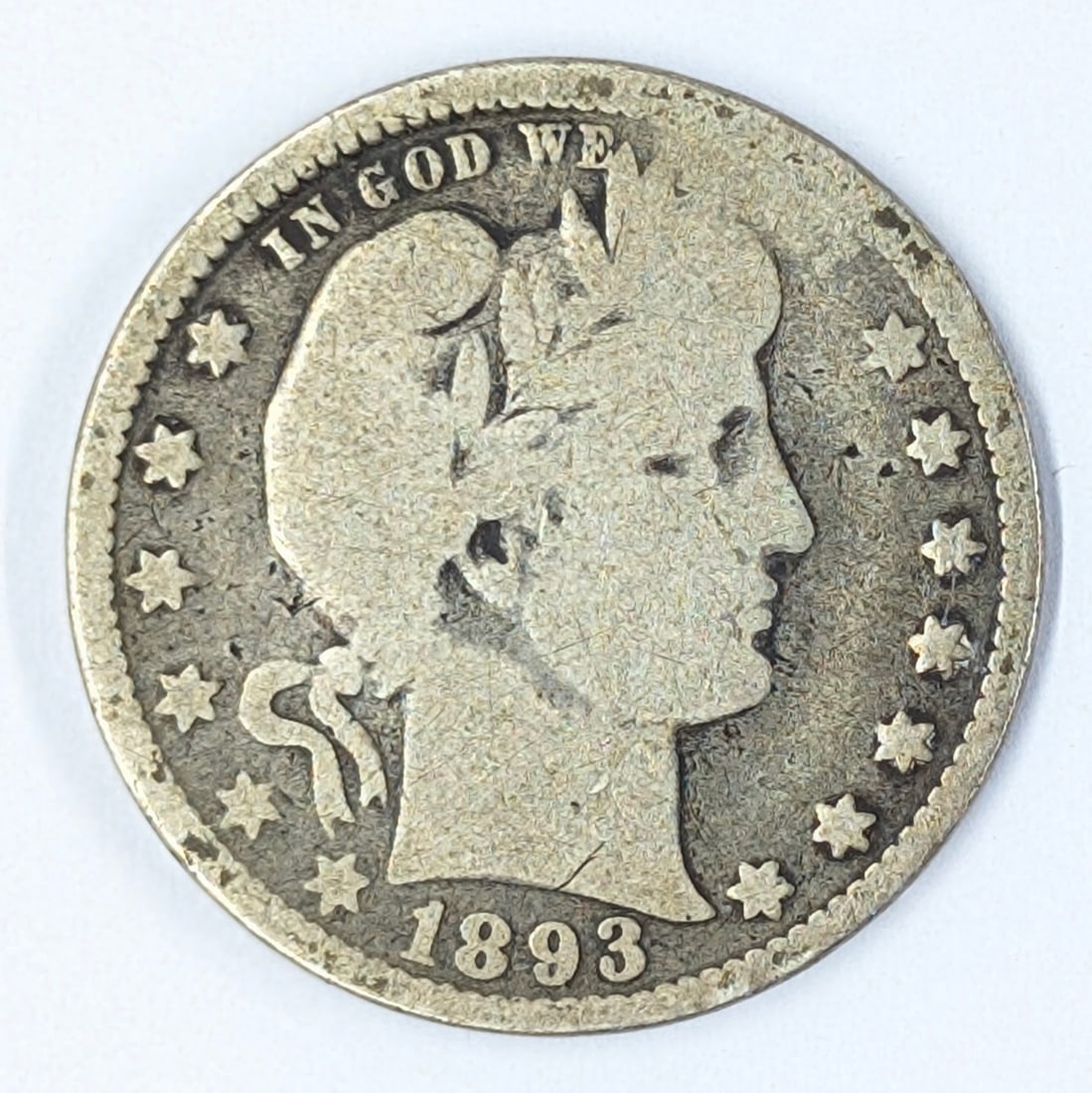 1893 Silver Barber Quarter: Silver