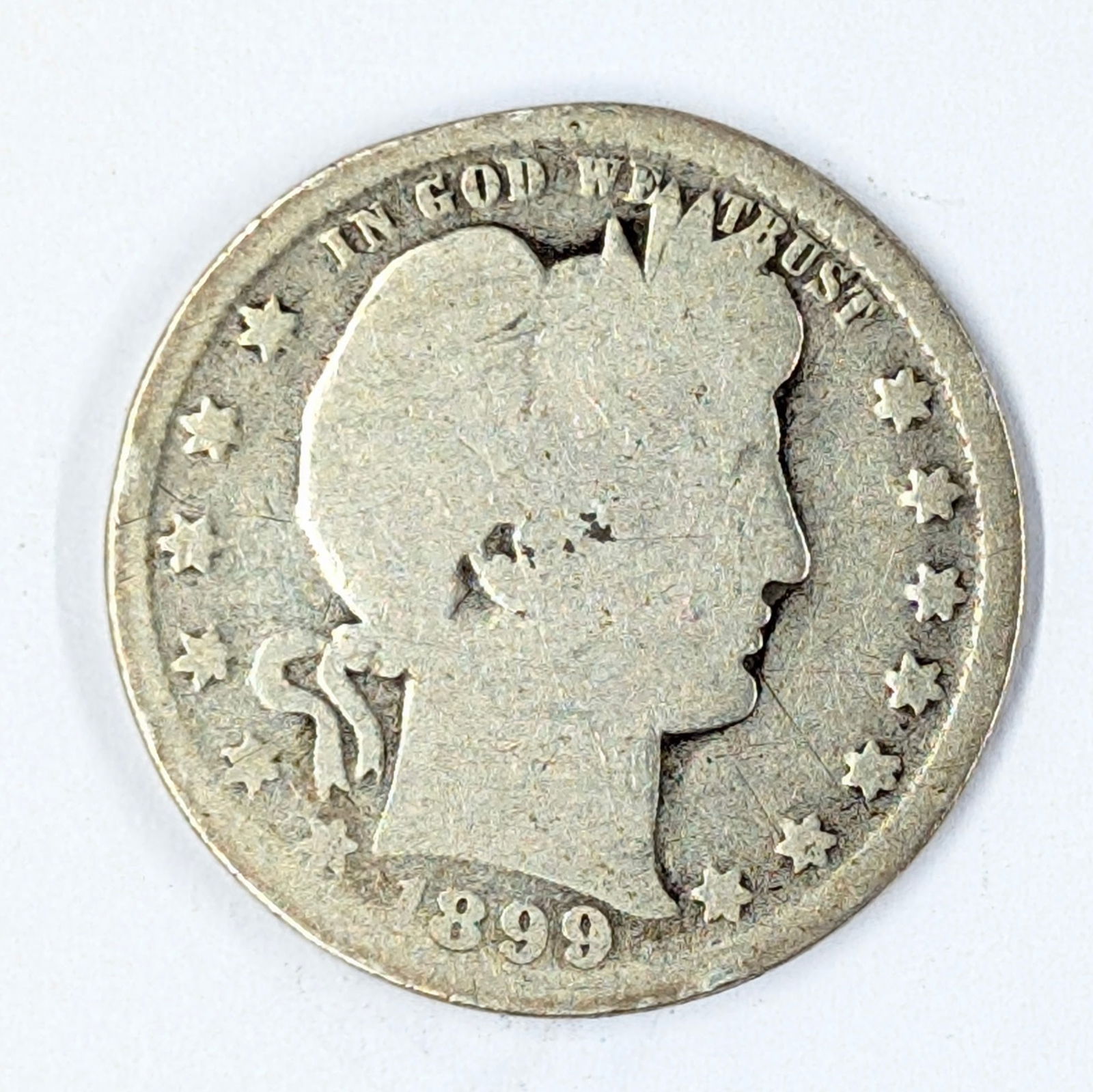 1899 Silver Barber Quarter: Silver