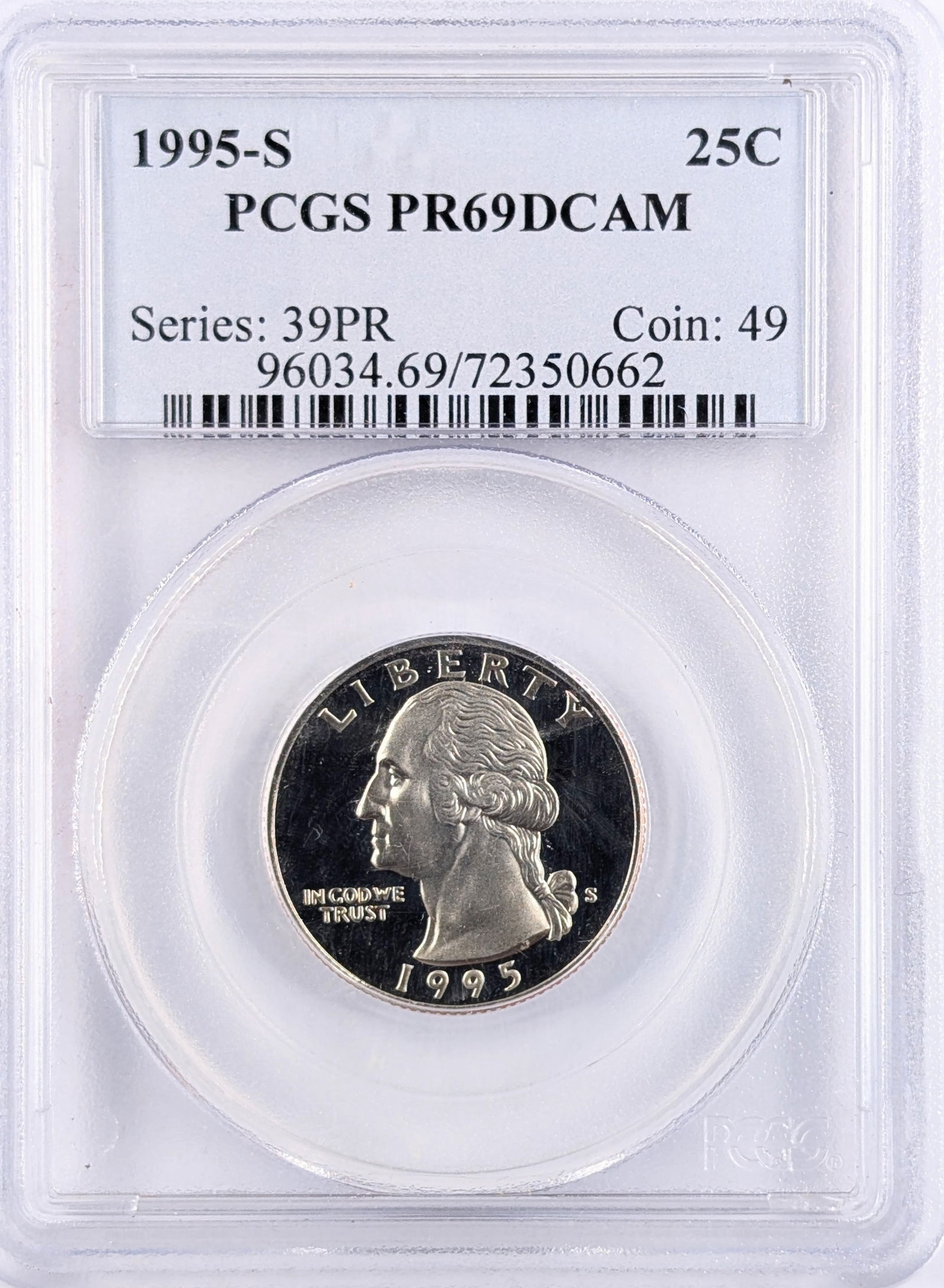 PCGS 1995-S PR69 DCAM Washington Quarter (1 of 2)